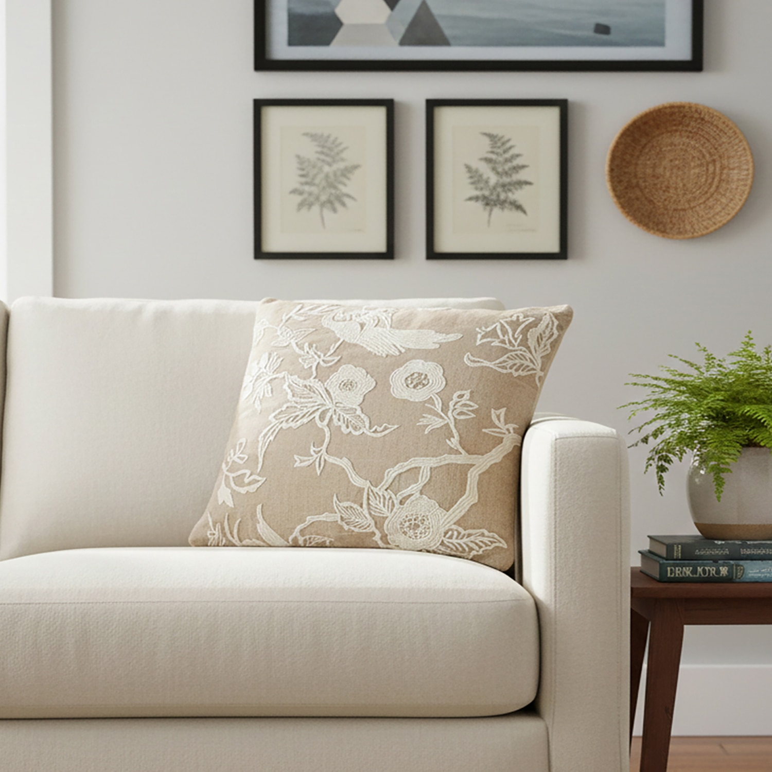 Rista Embroidered Stone Cushion Cover 45X45 Cm - Pluchi