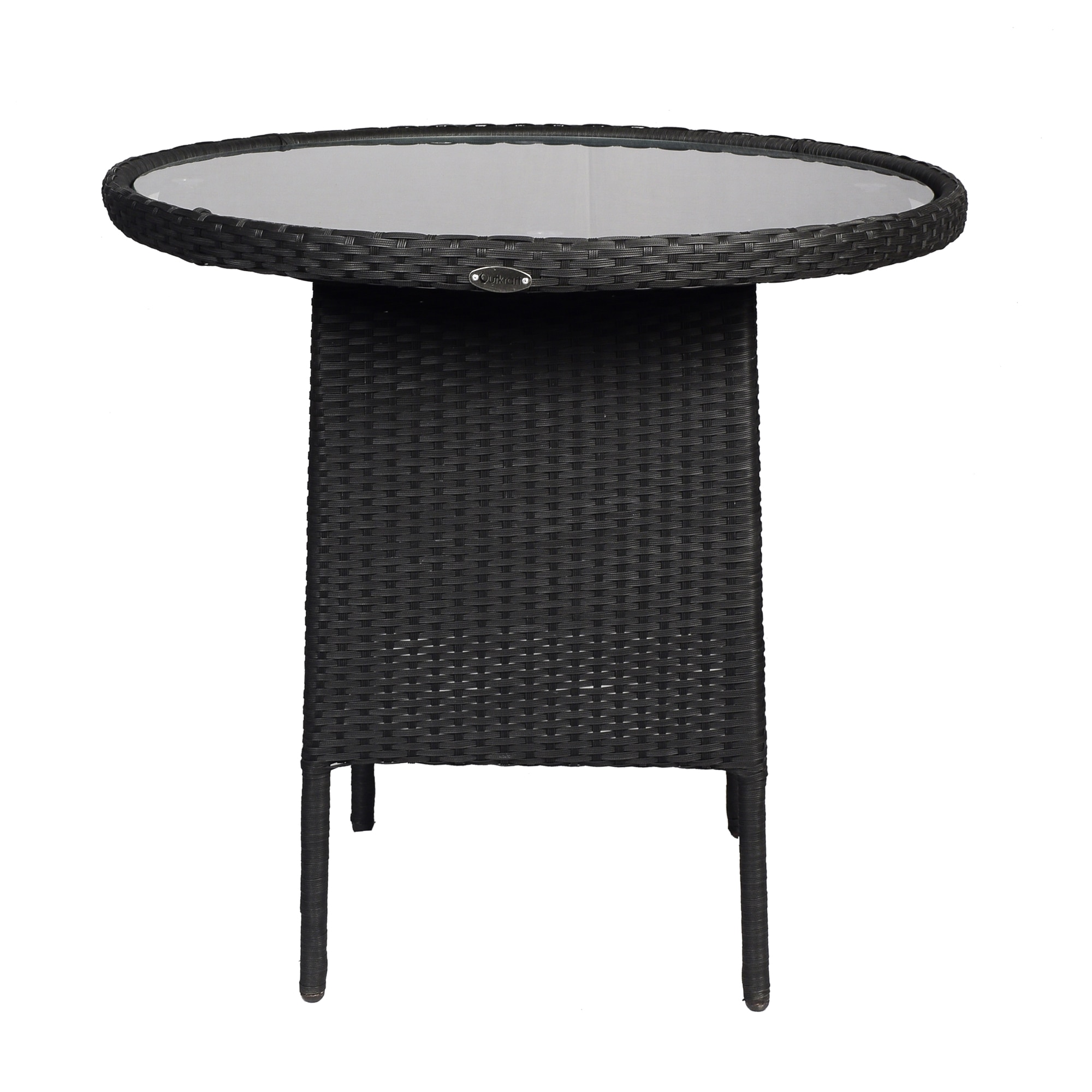 Launceston Wicker Table And Chair Set In Black Finish