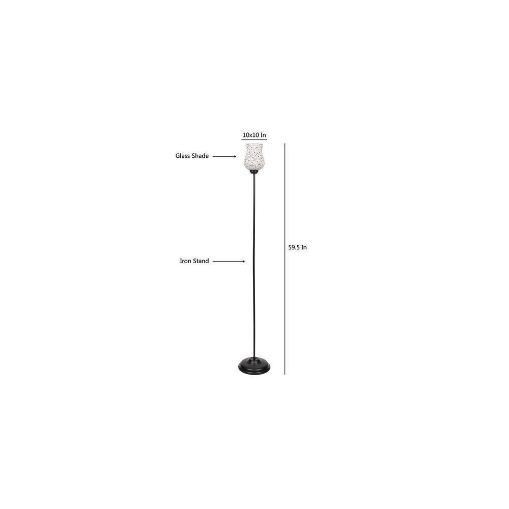 Joey Black Glass Shade Floor Lamp