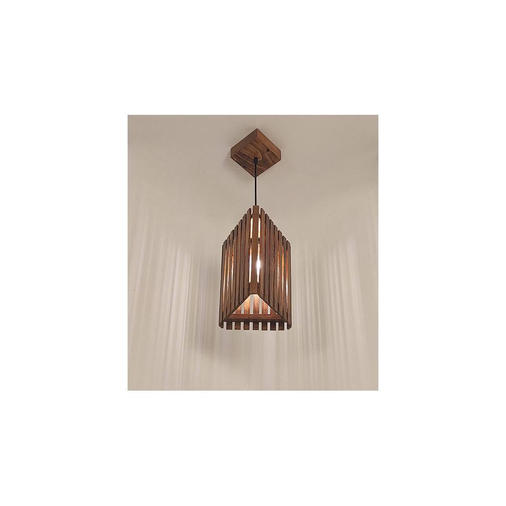 Trika Brown Solid Wood Single Hanging Light