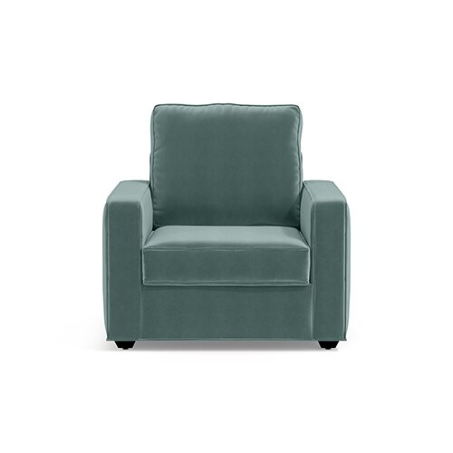 Apollo Compact Sofa Set (Colour : Dusty Turquoise Velvet, Cushion : Soft, Back Type : High Back, Seater : 3+1+1)