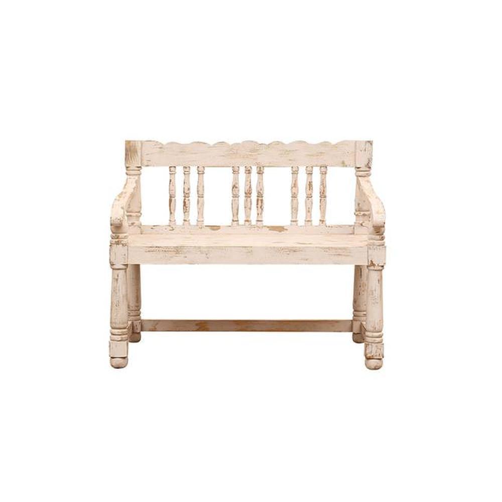 Avika Solid Wood Bench White Finish