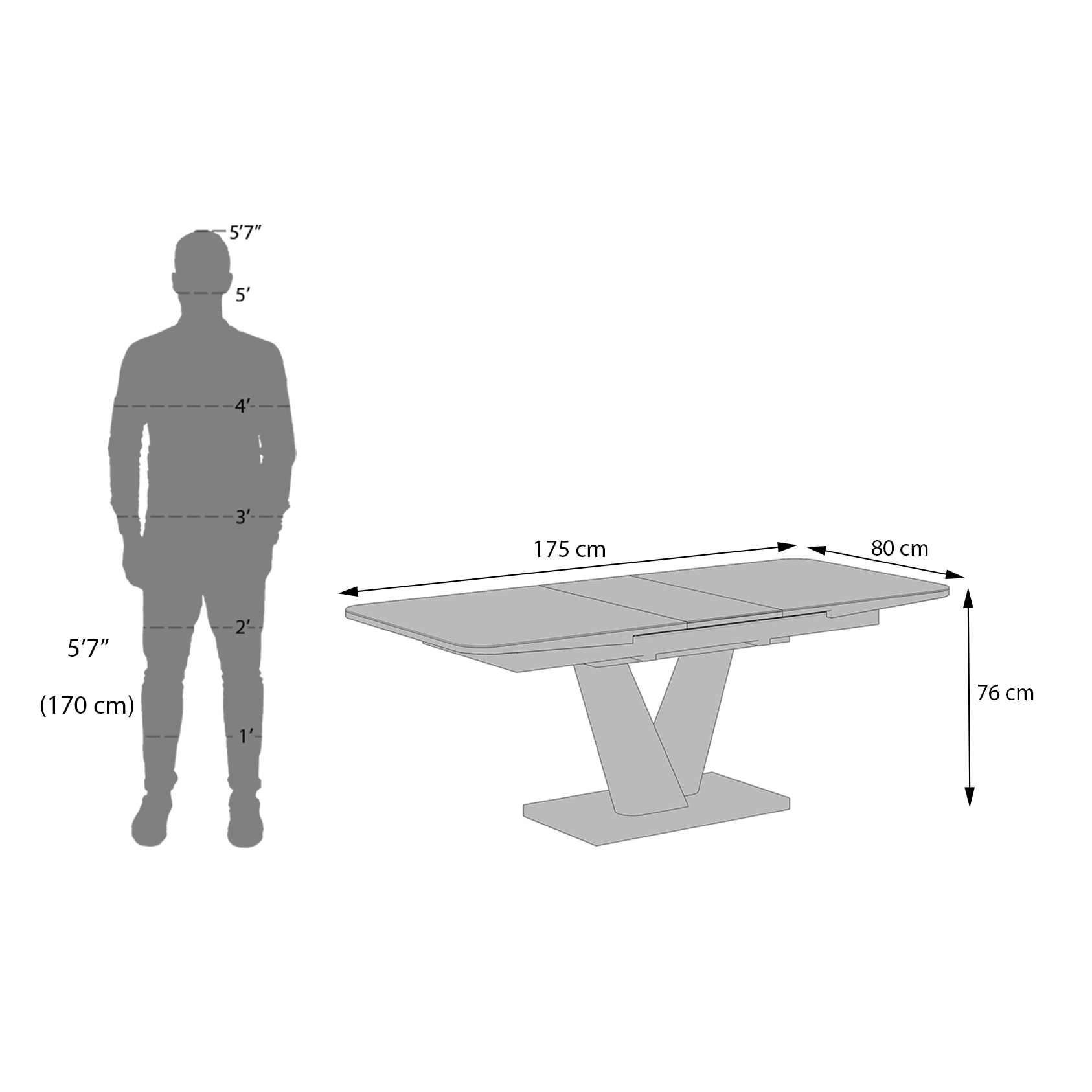 Caribu Glass 4 to 6 Seater Extendable Dining Table in White Ceramic Finish