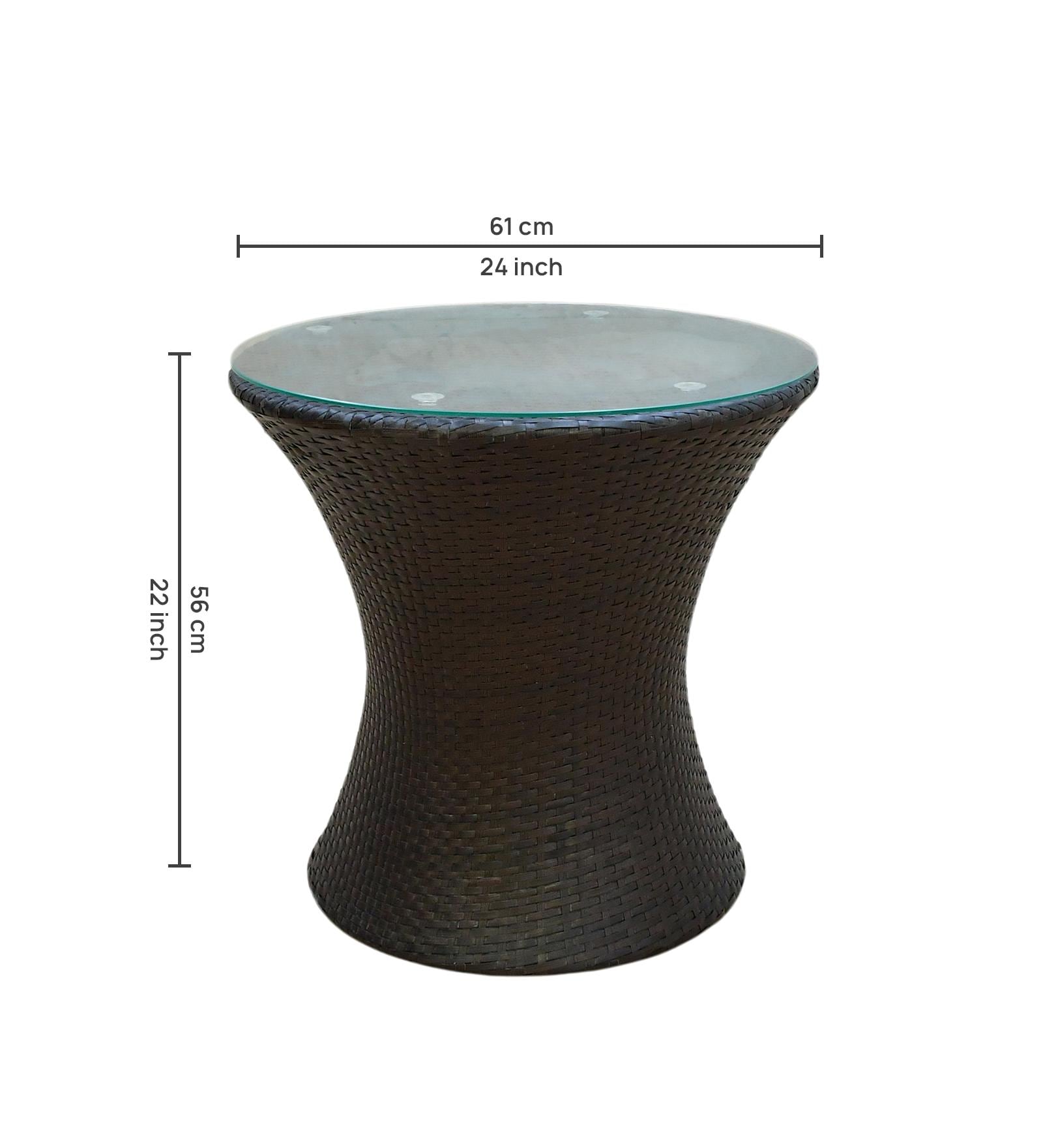 Burnie Wicker Table And Chair Set In Brown Dual Tone Finish