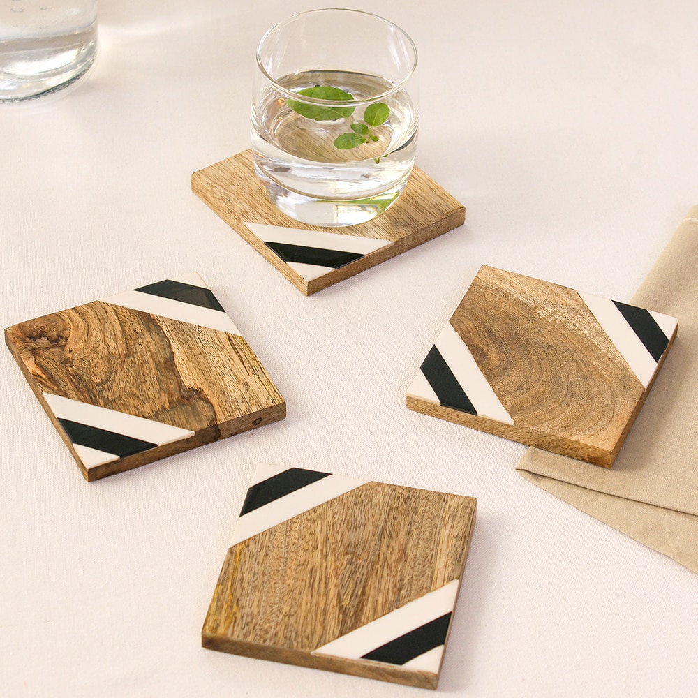 Netrani Set Of 4 Coasters with Multicolor colour - House This