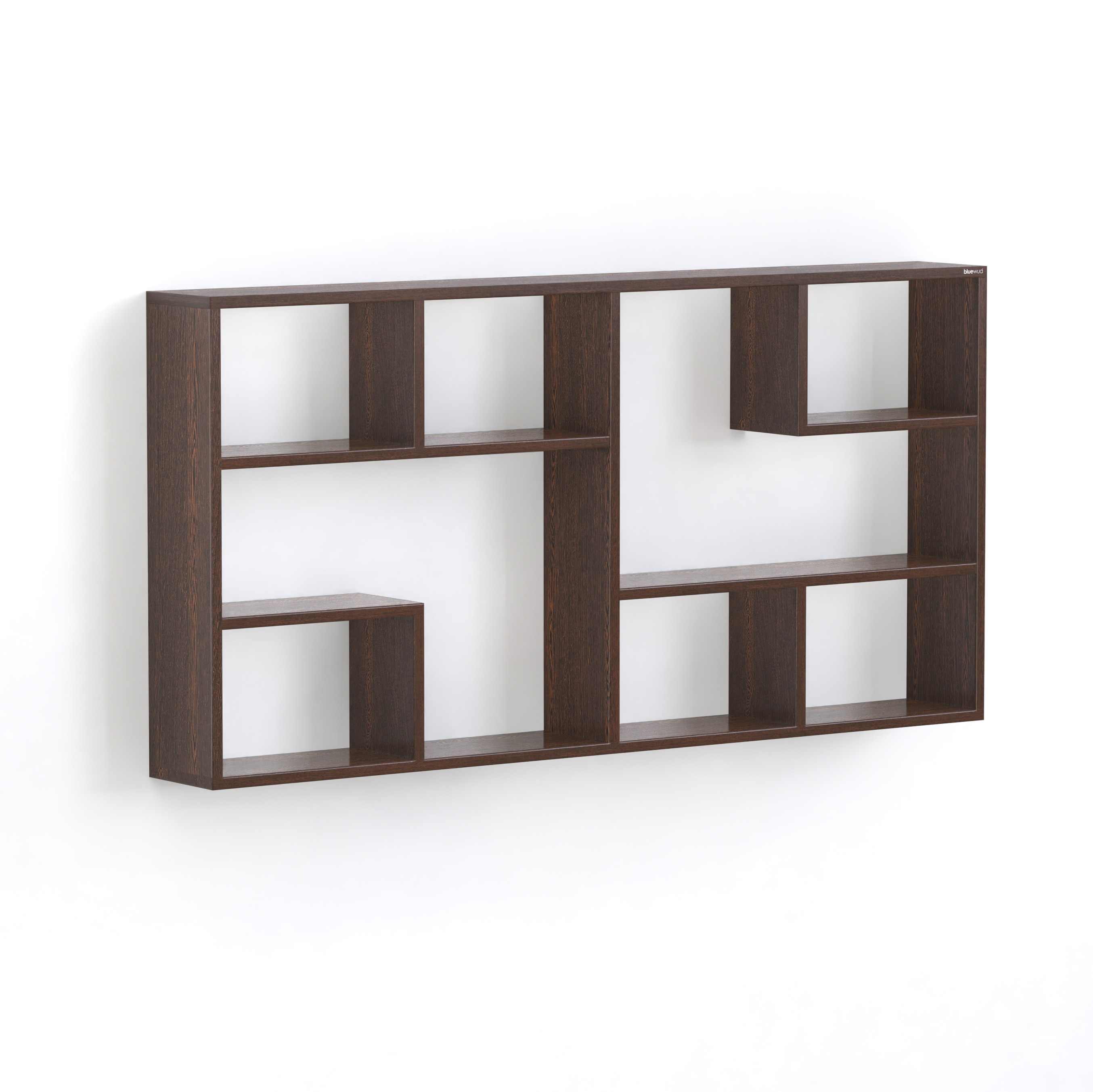 BLUEWUD Petree Engineered Wood Wall Mount Wall Shelf, Display Rack (Wenge)