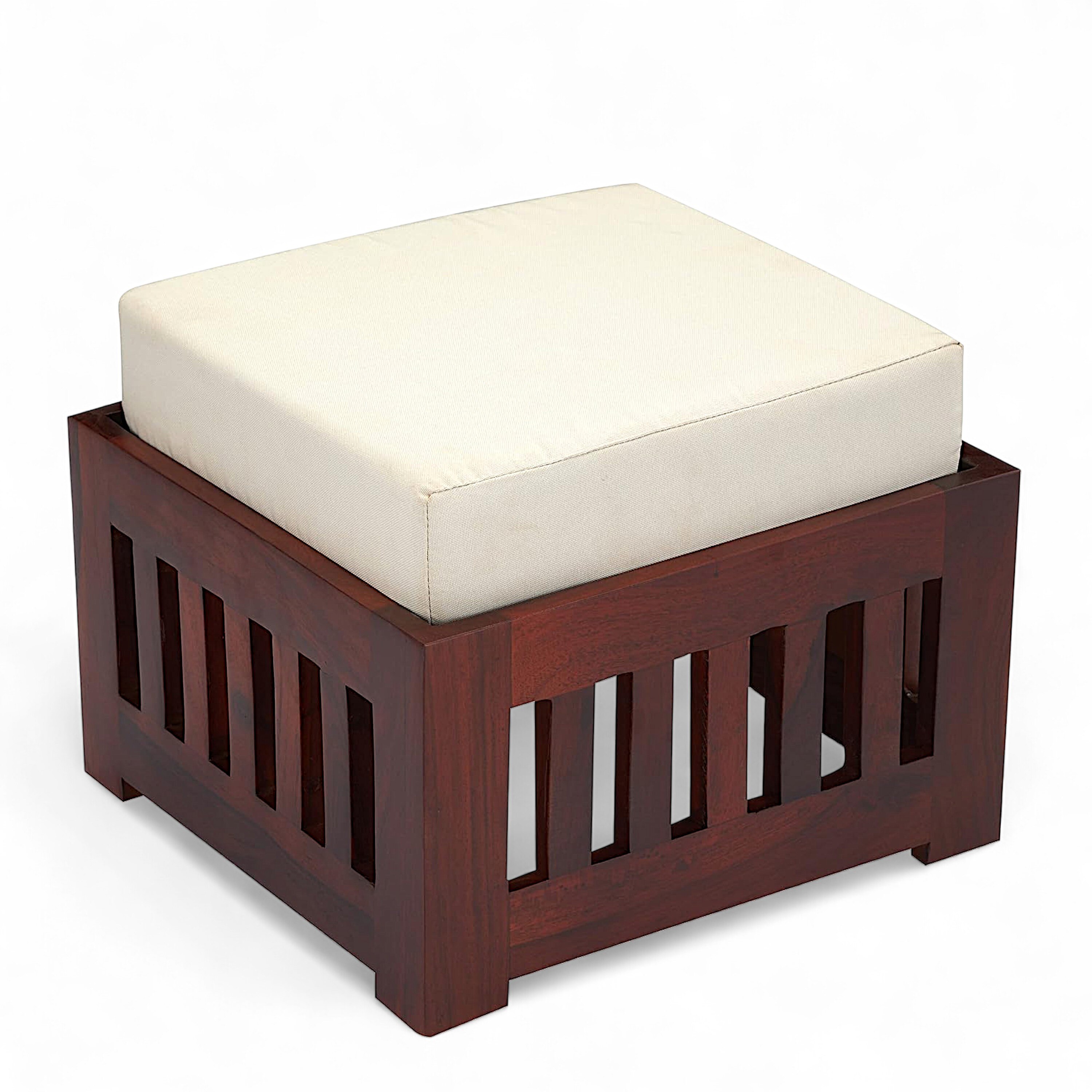 Palladio Sheesham Wood Accent Coffee Table Set With 4 Stools In Honey Finish