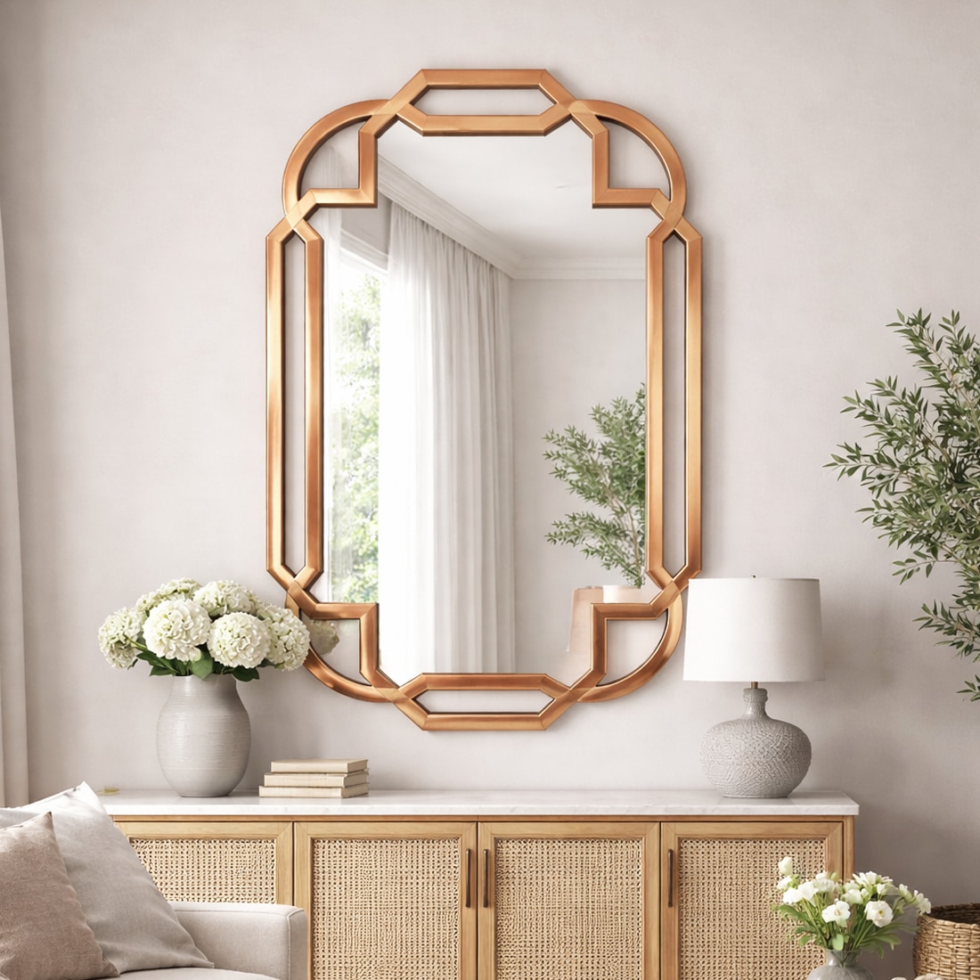 Portico Mirror Full Size in Copper Finish