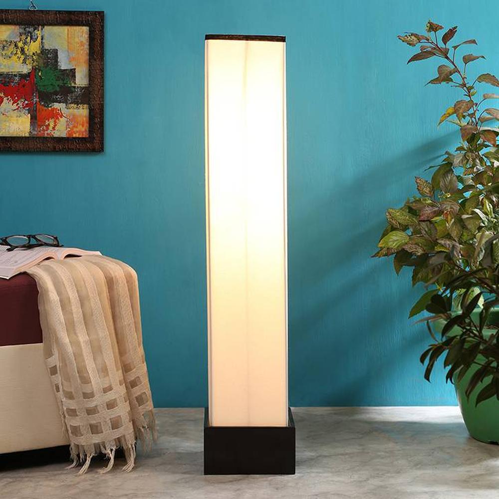 Cicely White Cotton Shade Floor Lamp