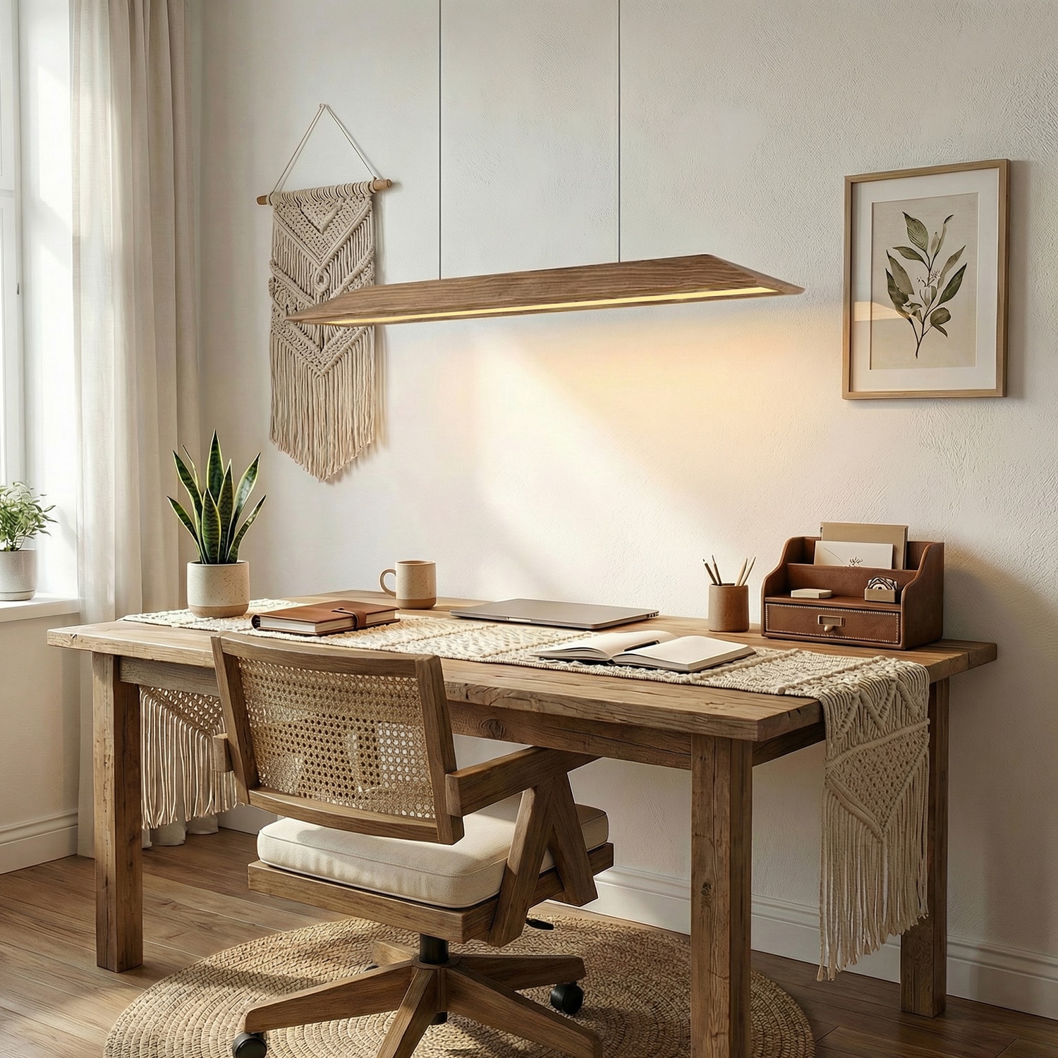 Venus 36 Brown Solid Wood Single Hanging Light