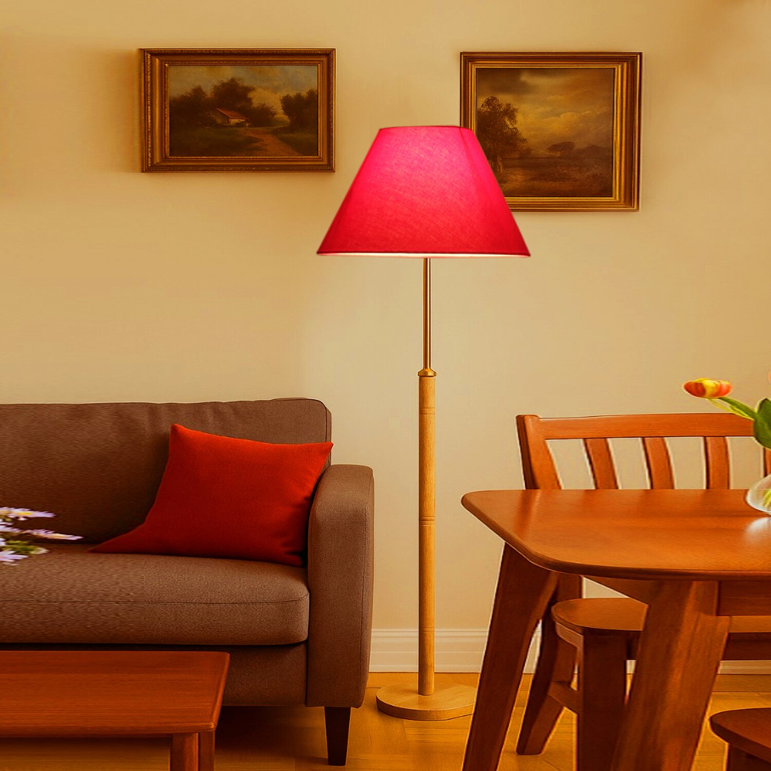 Devansh Wood & Metal Floor Lamp