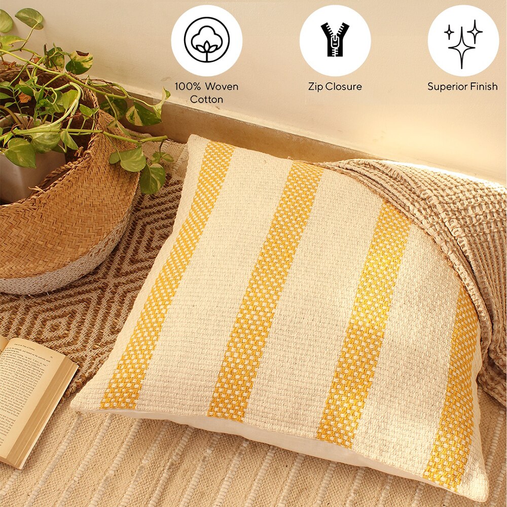 Shivalik Set Of 2 Cushion Covers With Yellow Colour