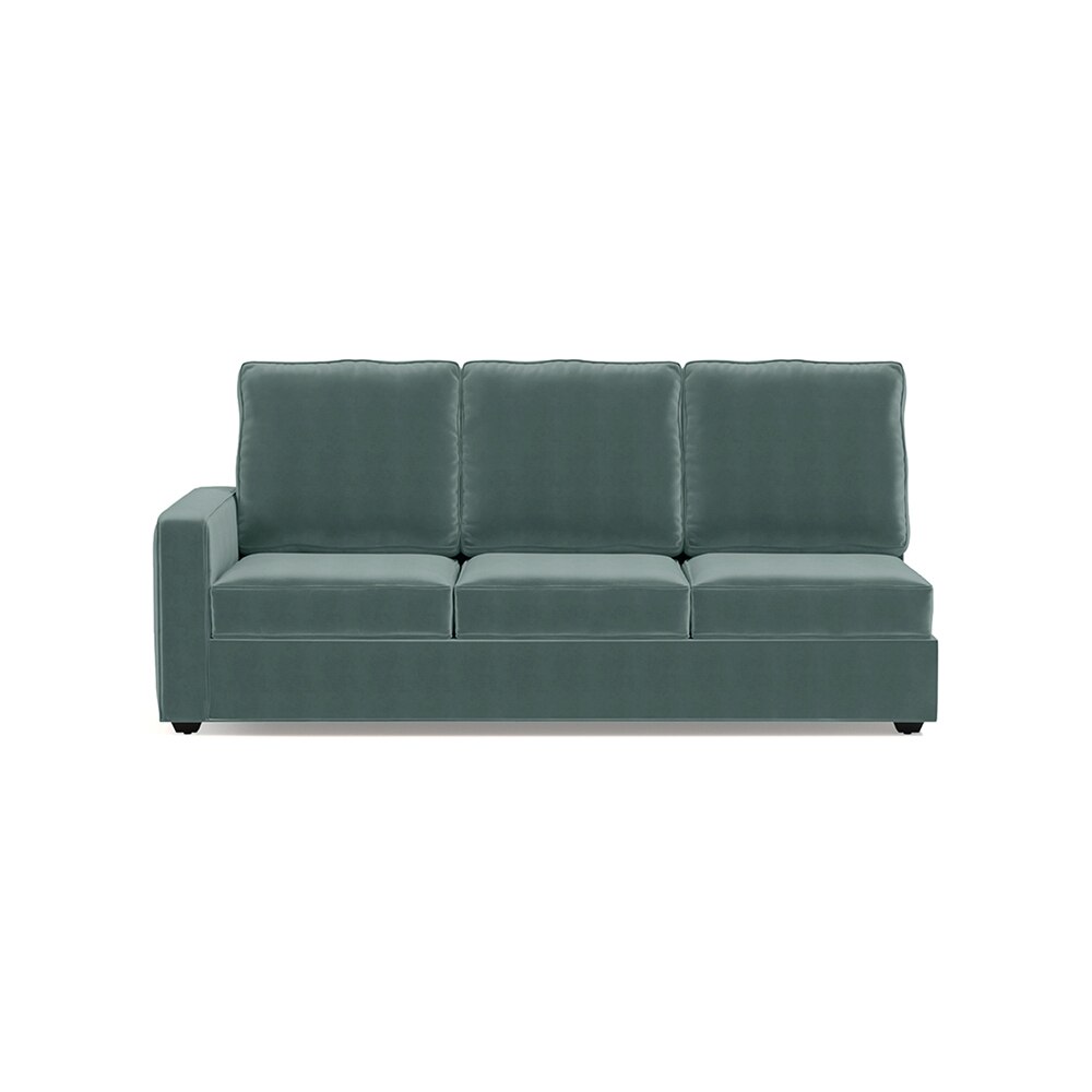 Apollo Sectional Fabric Sofa (Colour : Dusty Turquoise Velvet , Seating Capacity : Right Aligned 3 Seater + Chaise+ Ottoman  Cushion Type : Soft )