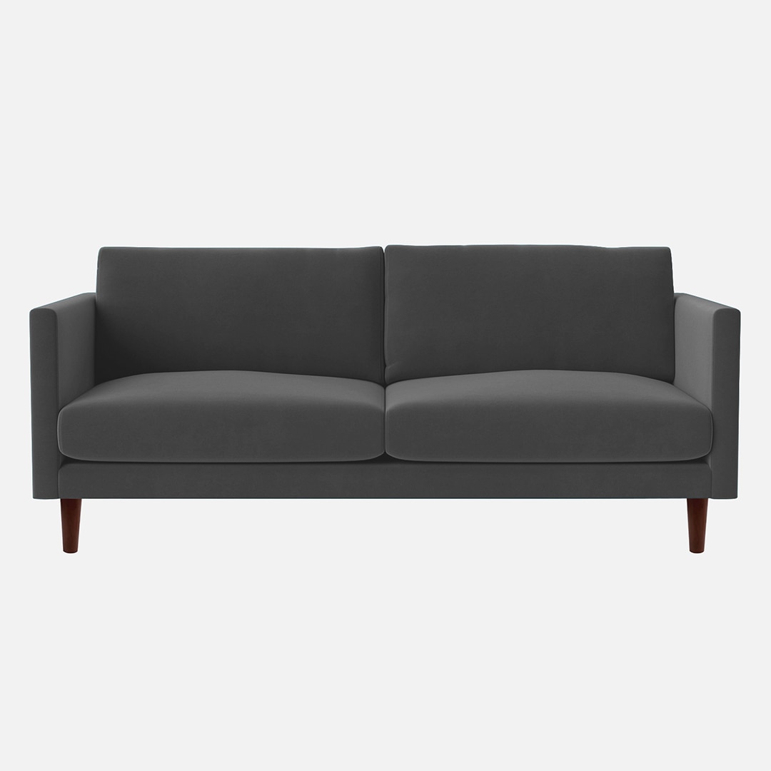 Tharoli Velvet 2 Seater Sofa in Grey Colour - Home Lifestylez