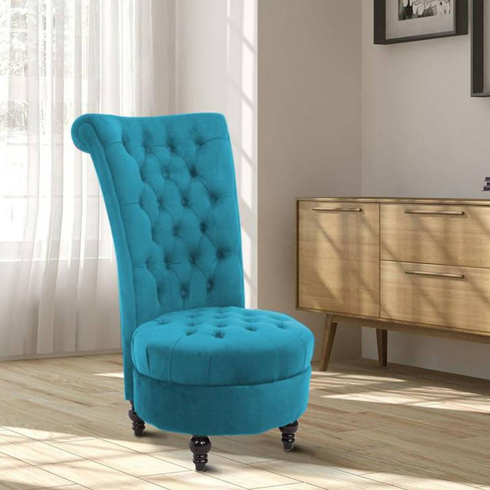 Piece High Back Accent Chair in T Blue Colour