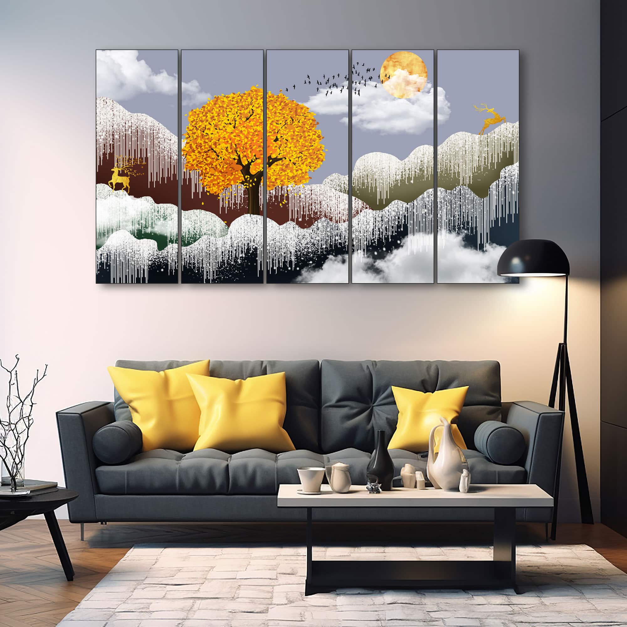 The Castle Decor Nature Art Wall Painting Wooden Framed 27x48 Inch (Style 15) - The Castle Decor
