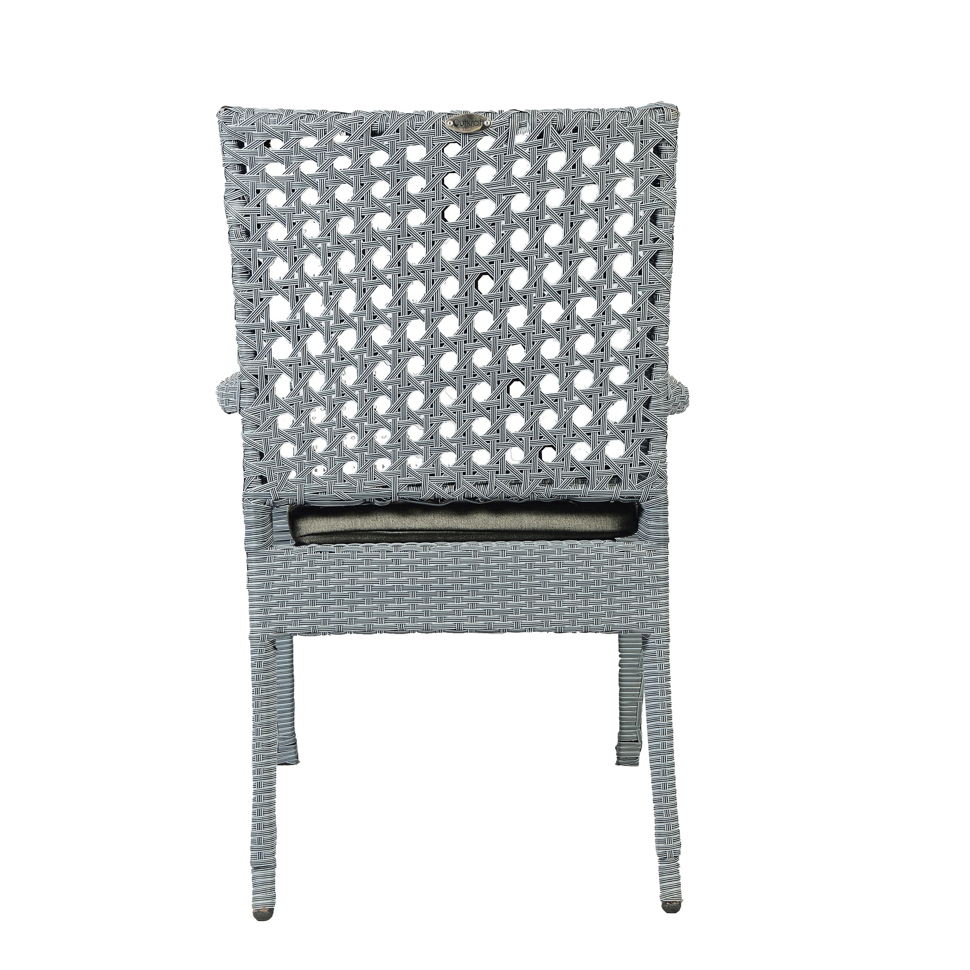 New Castle Wicker Chair In Grey Dual Tone Finish
