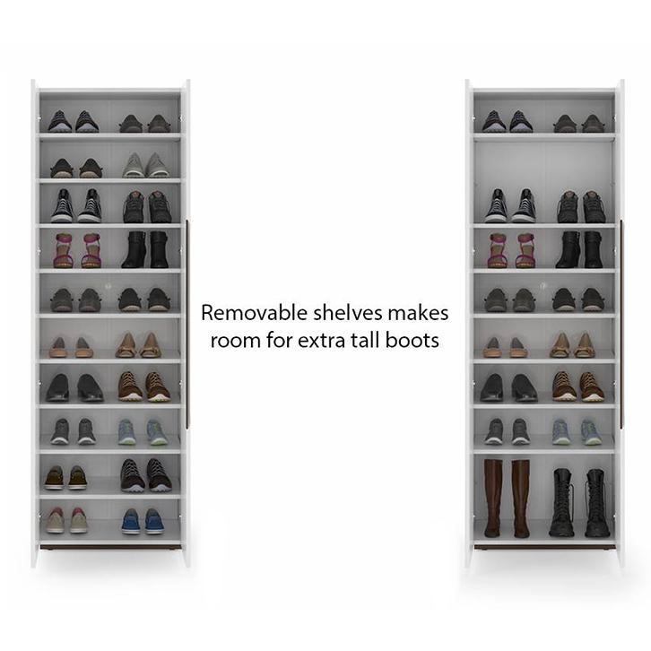 Baltoro 20 Pair Shoe Rack In White Finish