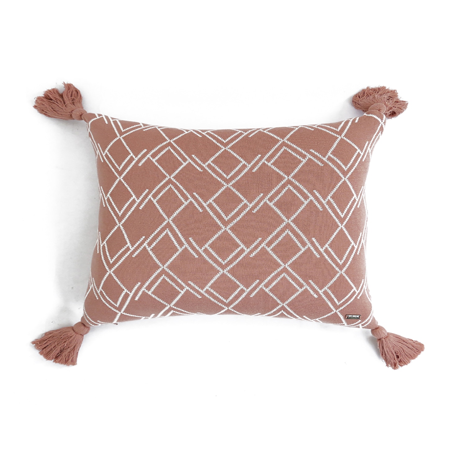 Gianna Dusty Coral  And Natural Cotton Cushion Cover 18X18 Inches - Pluchi