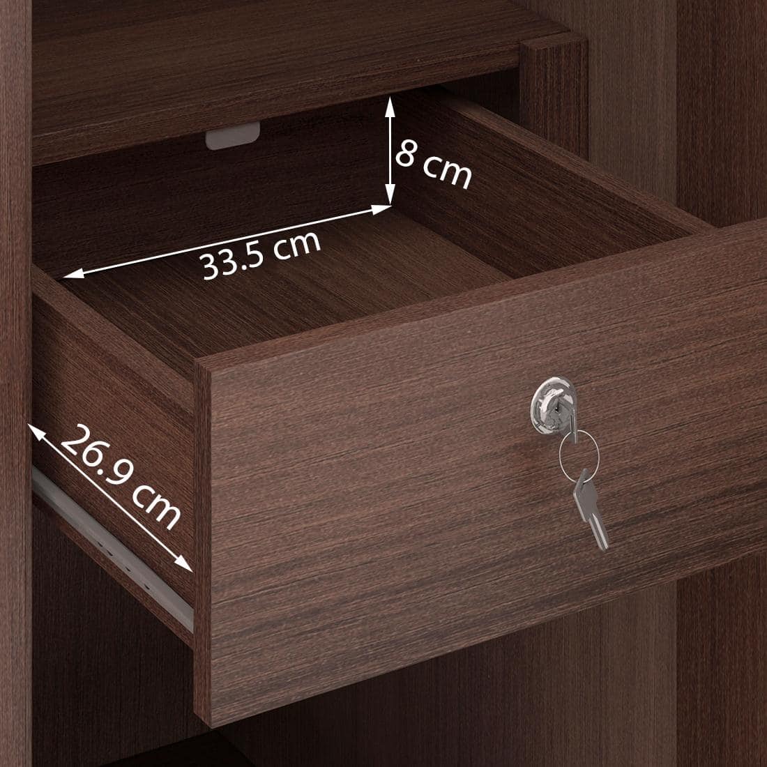 Miller Engineered Wood 3 Door Wardrobe With Mirror in Two Tone Finish