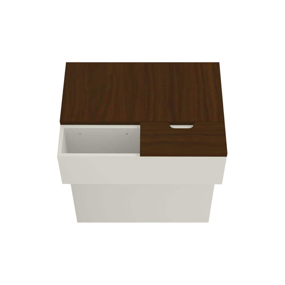 Ariana Study Desk with Shelves and Covered Storage cum Wire Extension Box in Ivory Coffee Walnut Colour