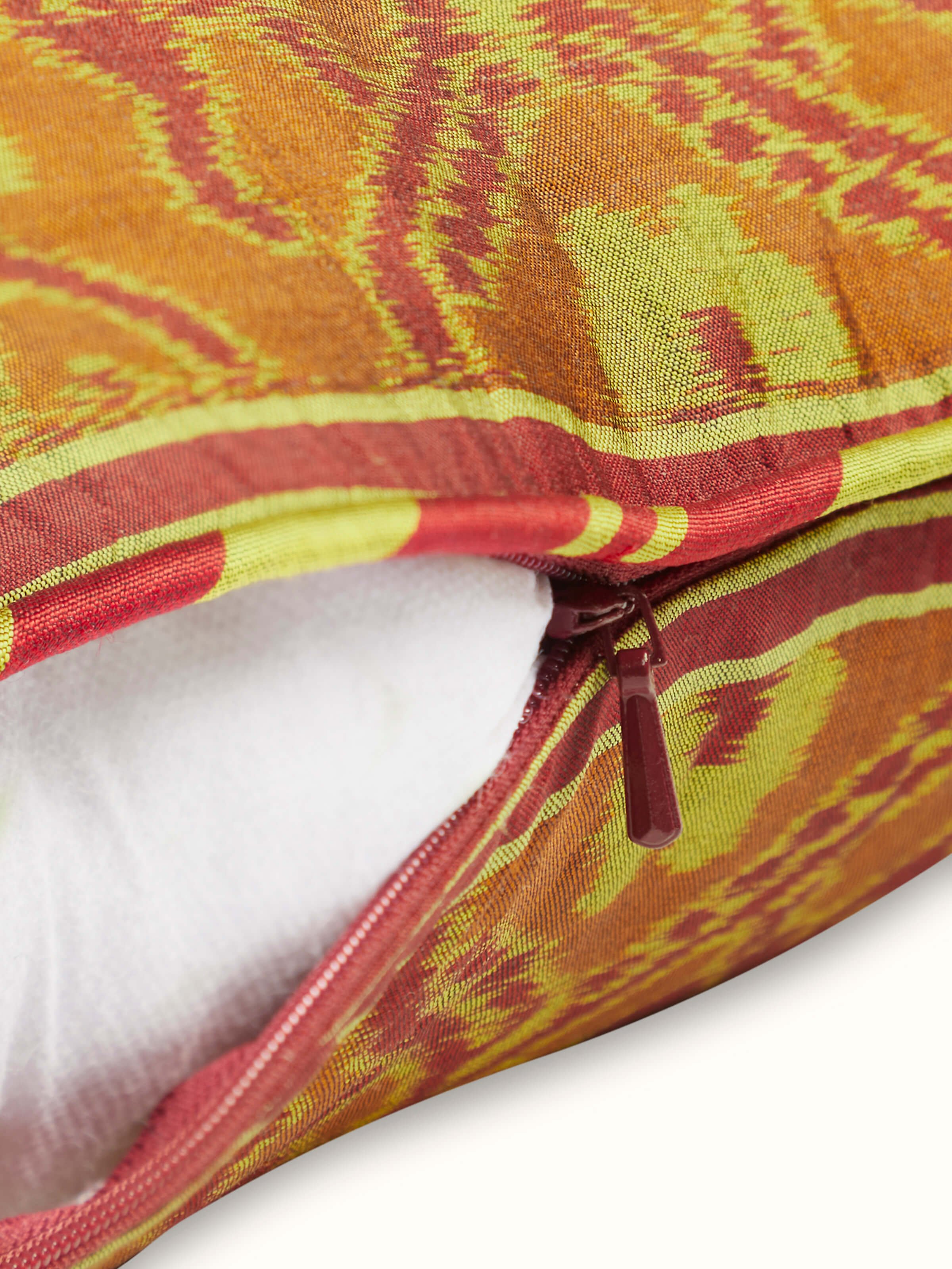 Detailed shot of the cushion cover’s back, showing neat stitching and finishing