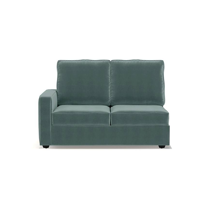 Apollo Sofa (Colour : Dusty Turquoise Velvet, Cushion : Hard, Back Type : High Back, Seating Capacity : Right Aligned 2 Seater + Right Aligned Chaise + Ottoman)