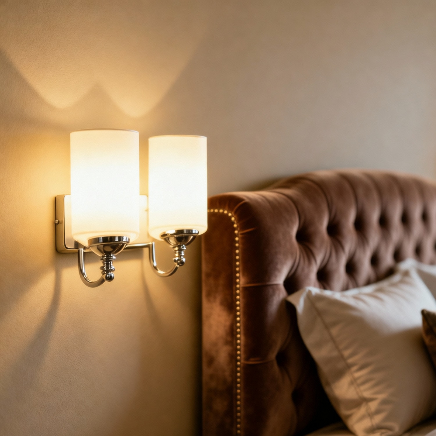 Eliante Modern Wall Lights Mild Steel & Glass Material Chrome & White Finish - Eliante
