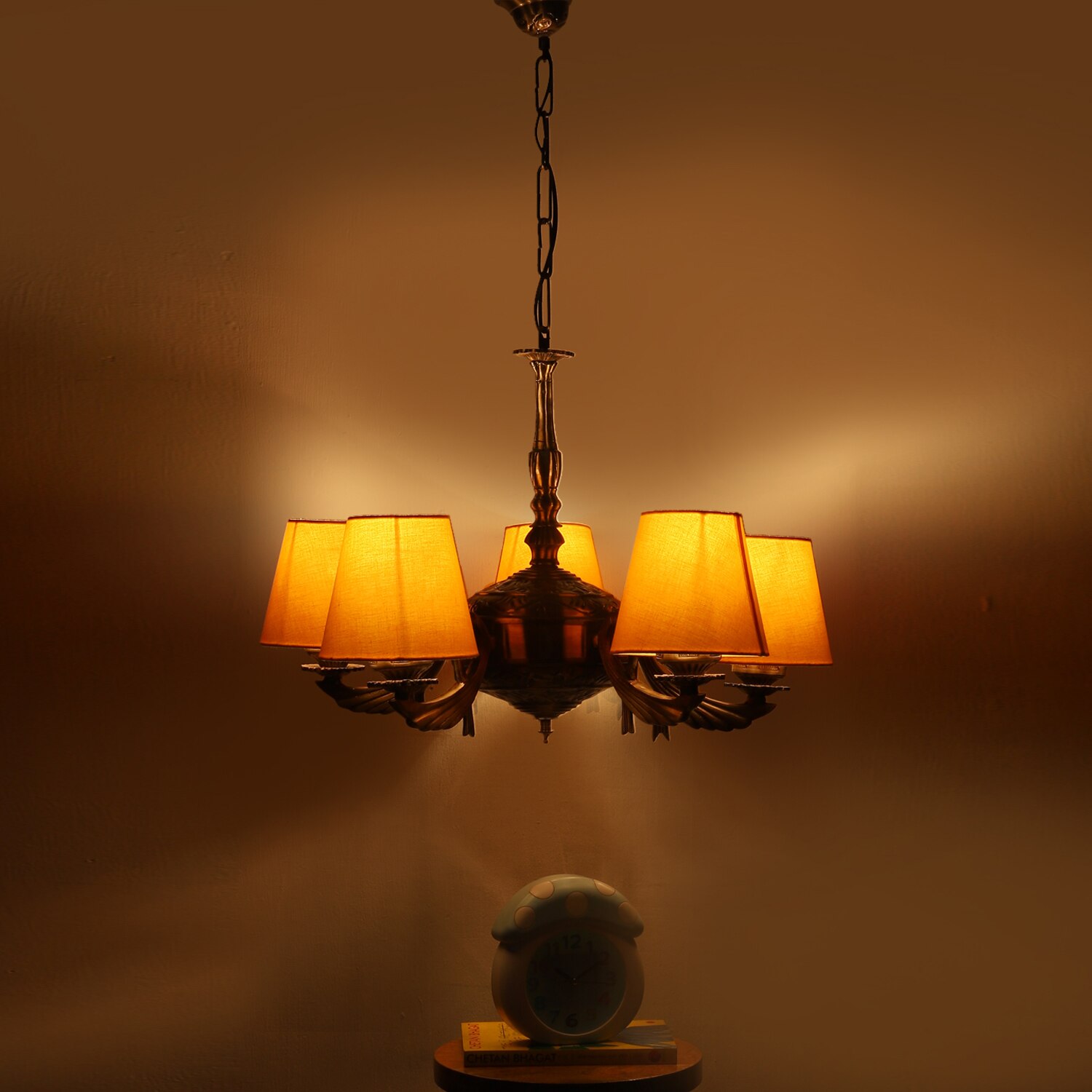 Devansh Steel Wall Mounted Lamp With Black Cotton Shade