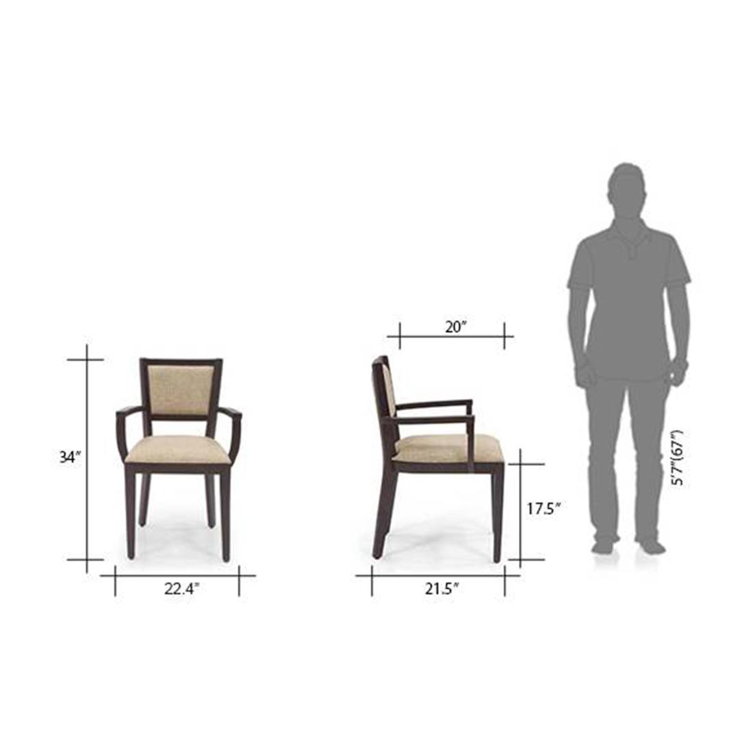 Aurelio Solid Wood Study Chair in Macadamia Brown Hopsack Weave Colour with Mahogany Finish