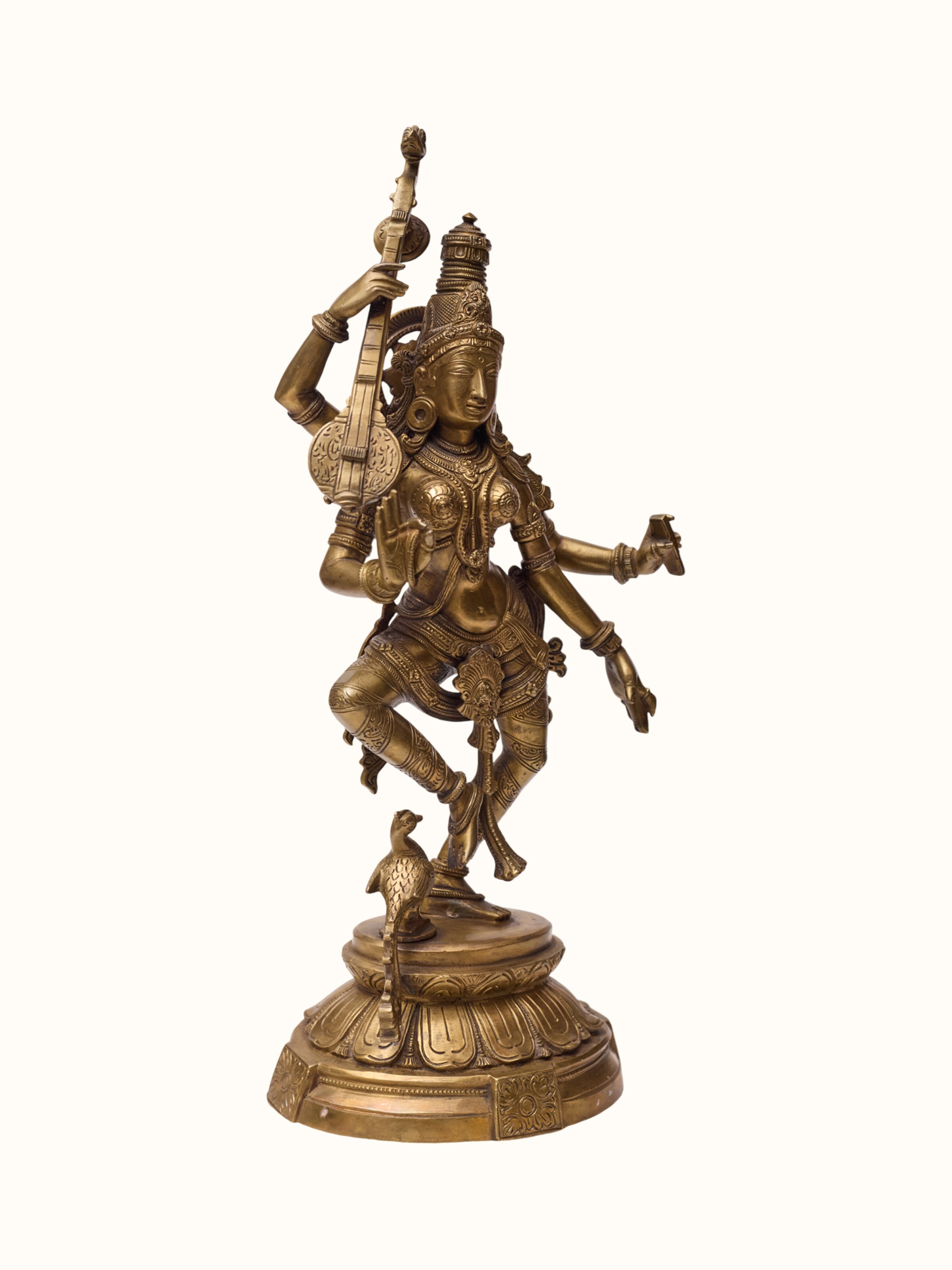 Bronze Cast Dancing Saraswati Idol