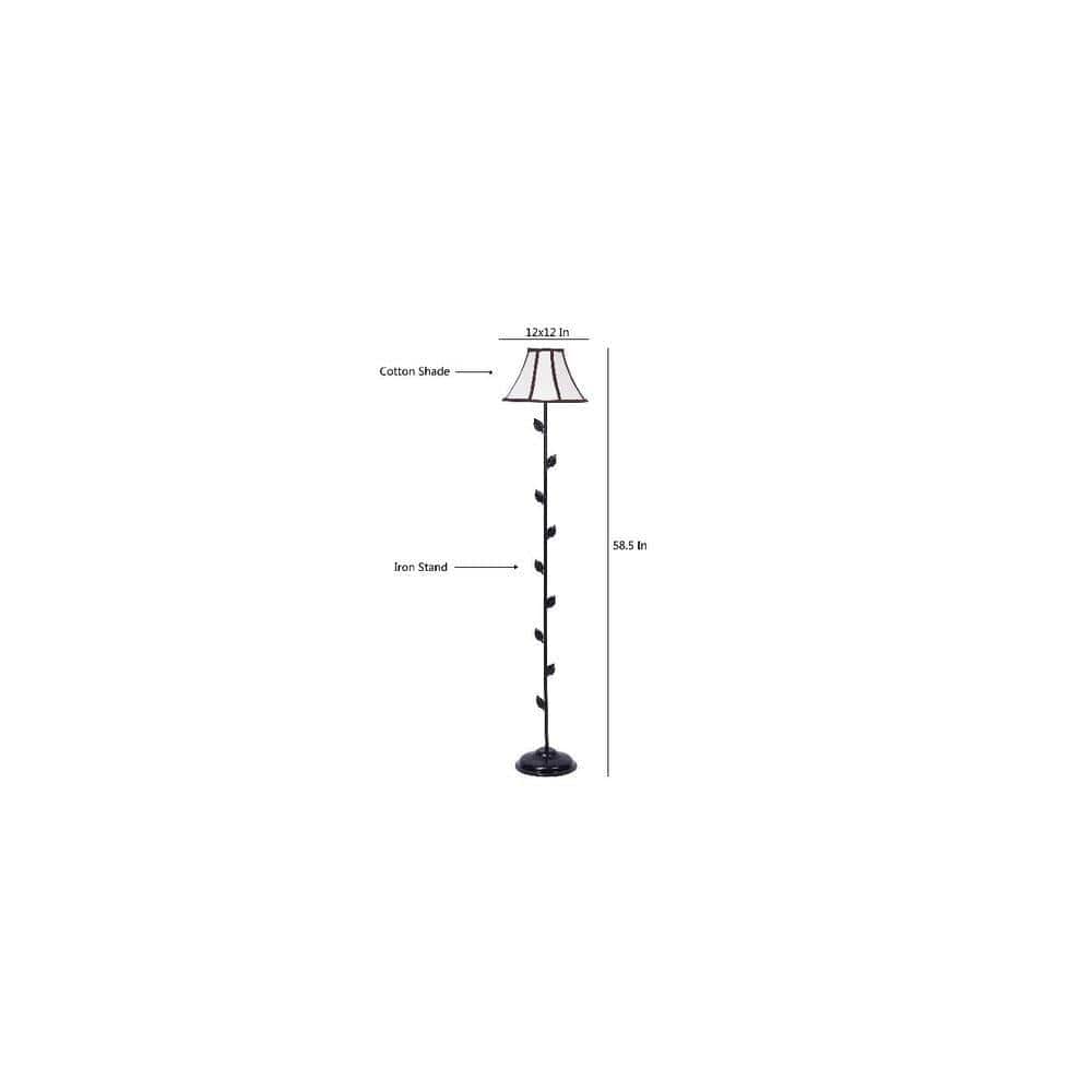 Kiley Multicolour Fabric Floor Lamp with Black Iron Base