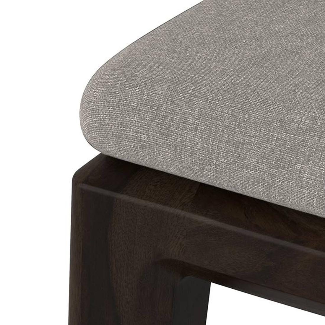 Taarkashi Solid Wood Dining Chair Set Of 2 In Ameican Walnut Finish With Gainsboro Grey Fabric Colour