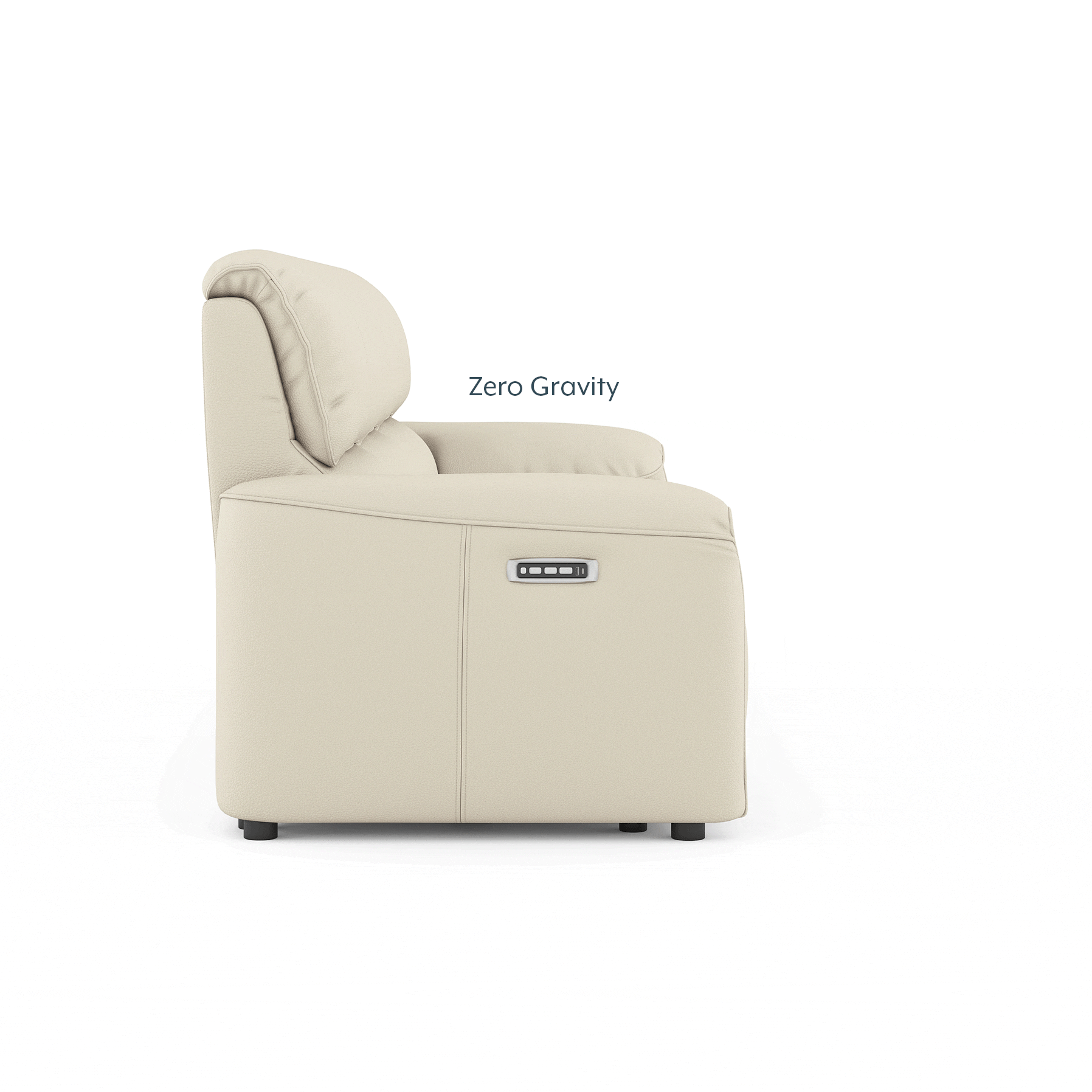 Leeroy Three Seater Leather Recliner Sofa in Oyster White Colour