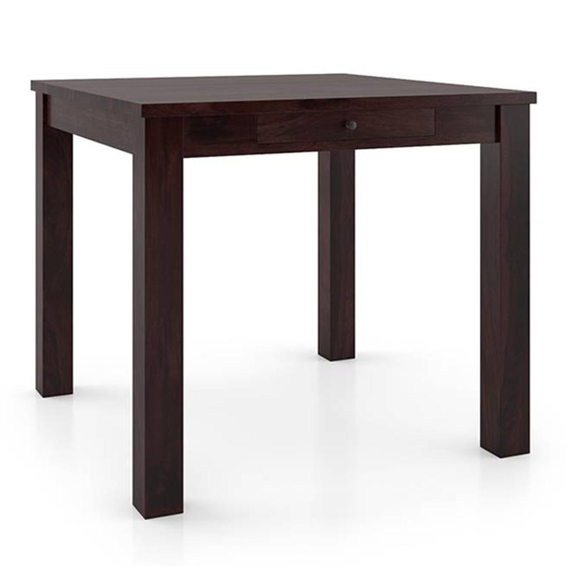 Arabia Leon Solid Wood 4 Seater Dining Table With Set Of 4 Chairs (Colour- Mustard Florals, Finish- Mahogany)