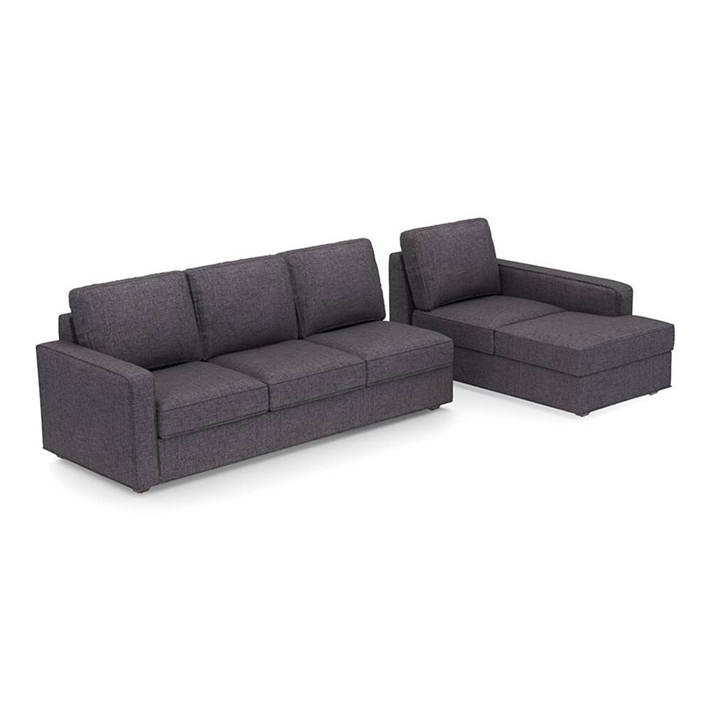 Apollo Compact Sofa (Colour : Steel, Cushion : Soft, Back Type : Regular, Seating Capacity : Right Aligned 3 Seater + Right Aligned Chaise + Ottoman)