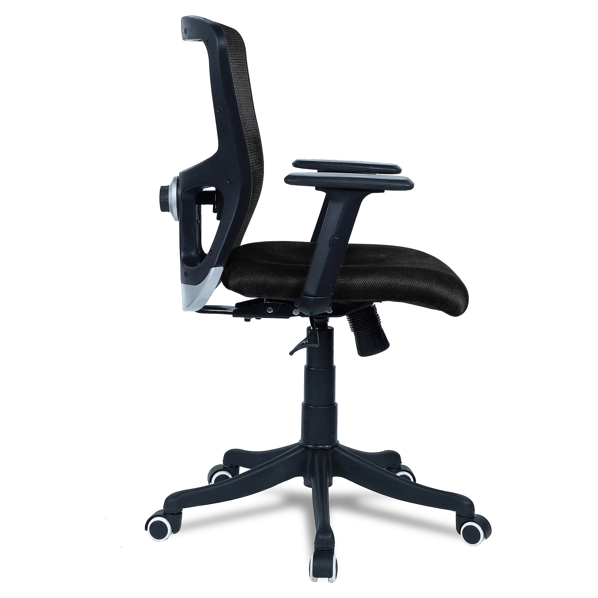 Peacifice Mid Back Ergonomic Chair in Black Colour