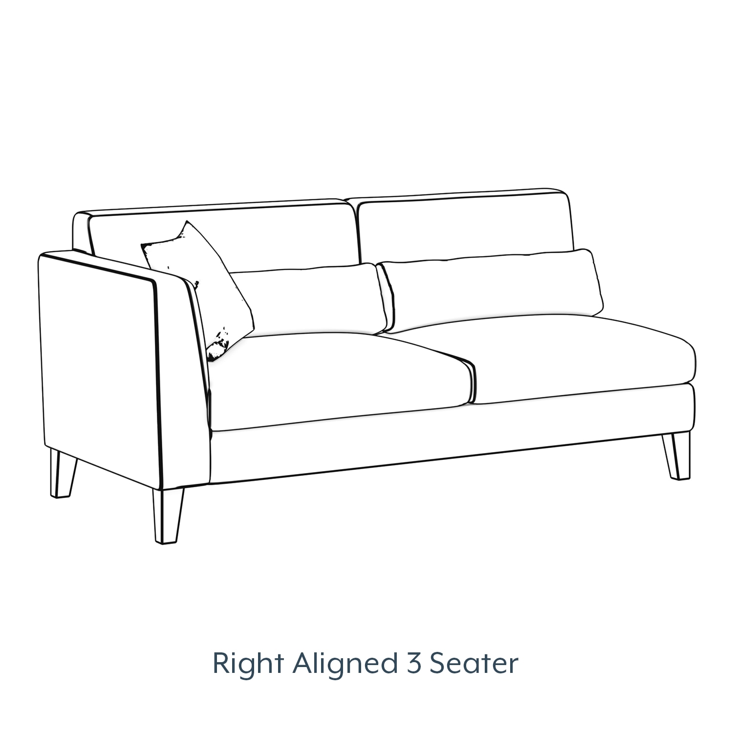 Lewis Sofa (Colour : Ocean Weave, Cushion : Hard, Seating Capacity : Right Aligned 3 Seater) - Urban Ladder