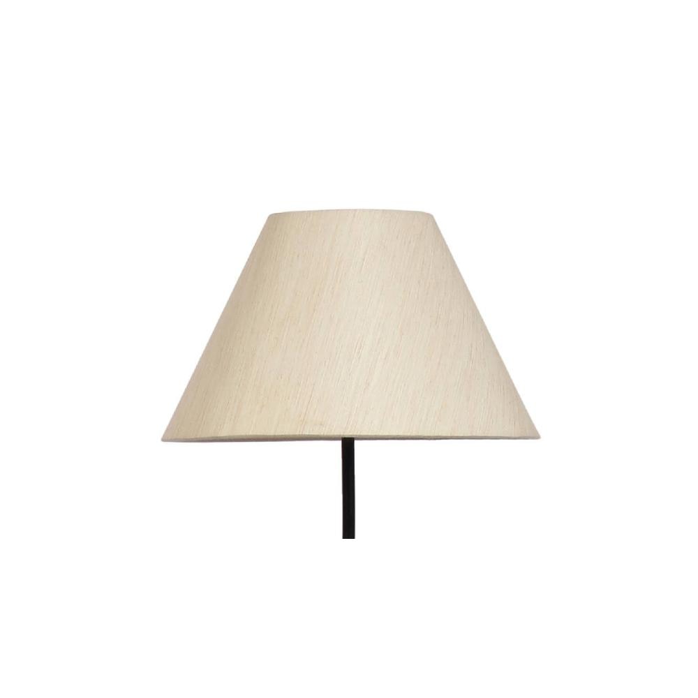 Aster Off White Fabric Floor Lamp with Black Iron Base