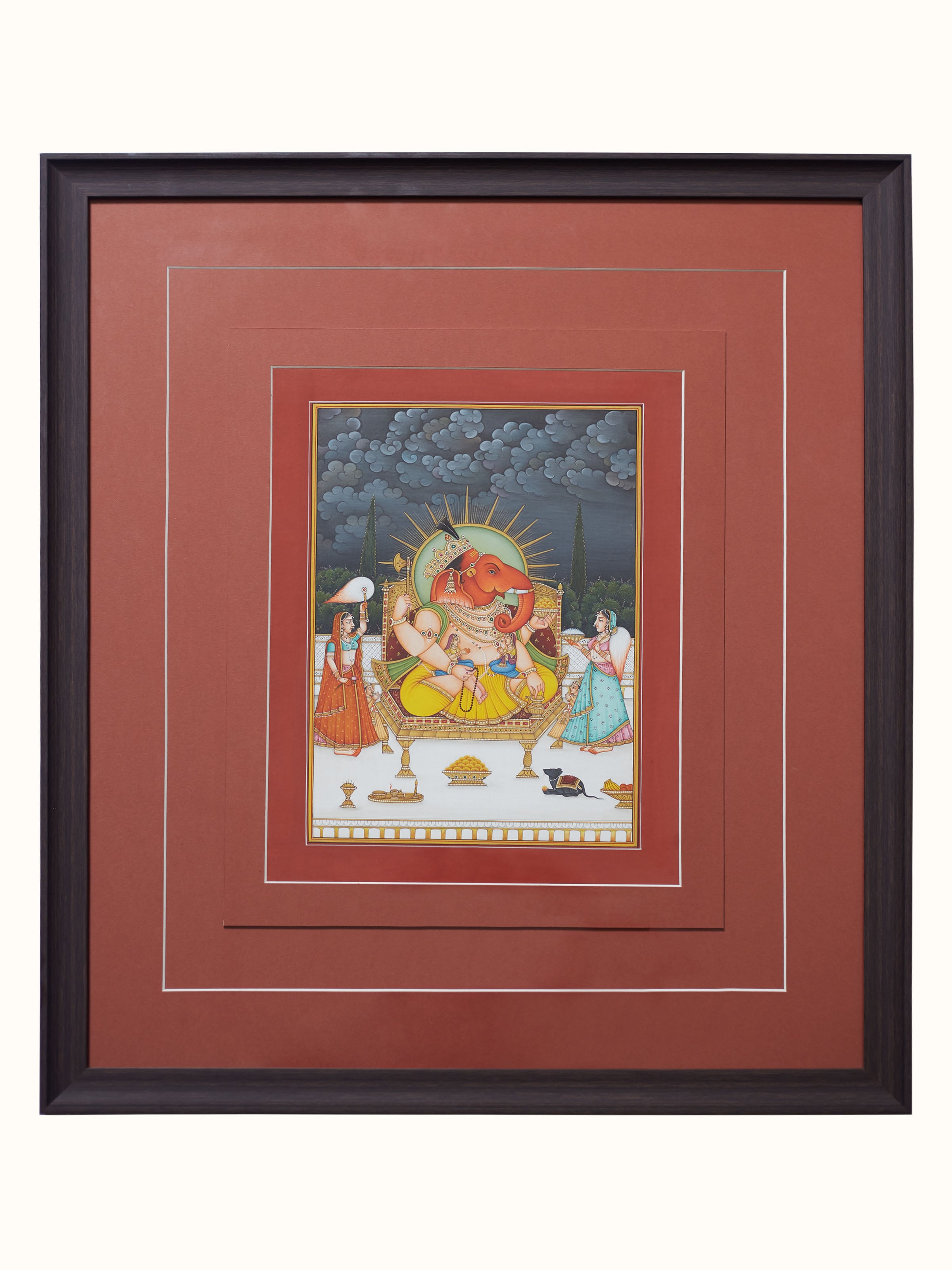 Ganesha with Riddhi Miniature Painting