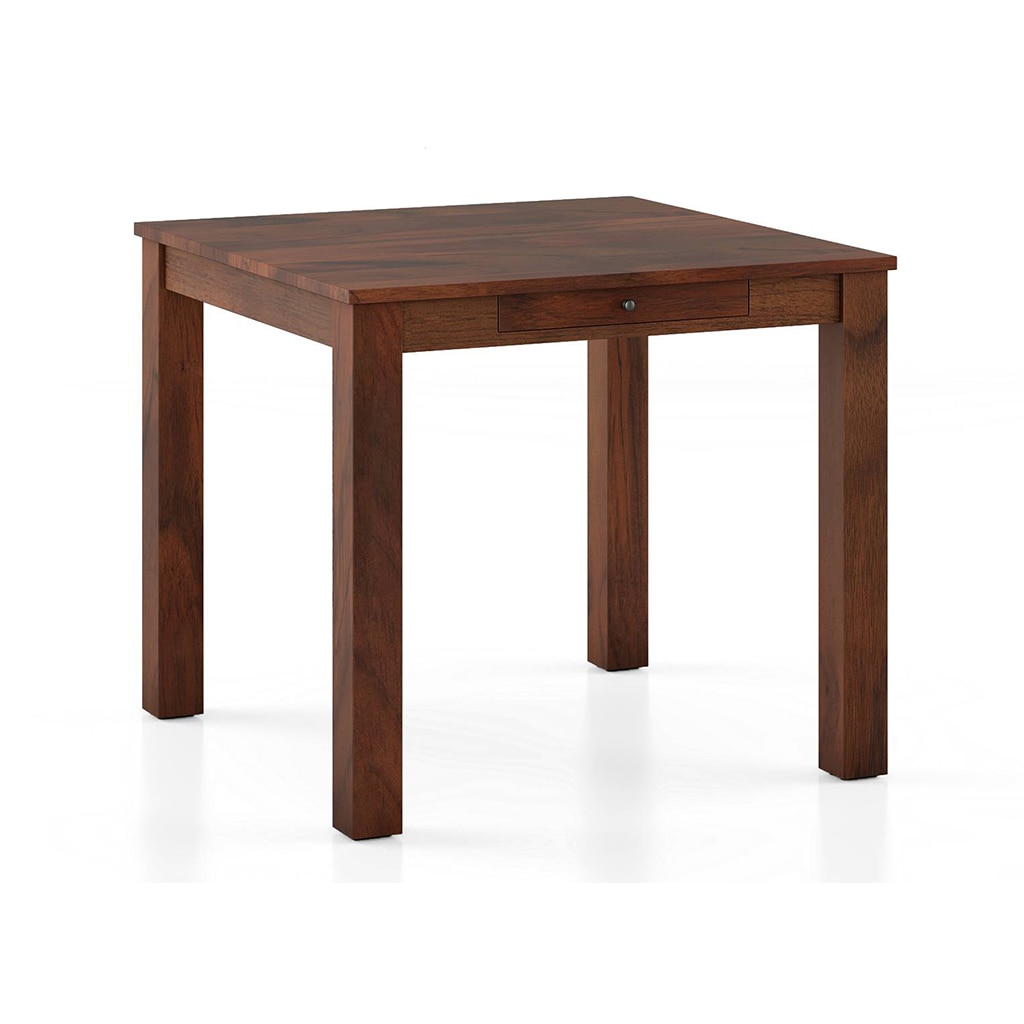 Arlo Teak Wood 4 Seater Storage Dining Table In Teak Finish