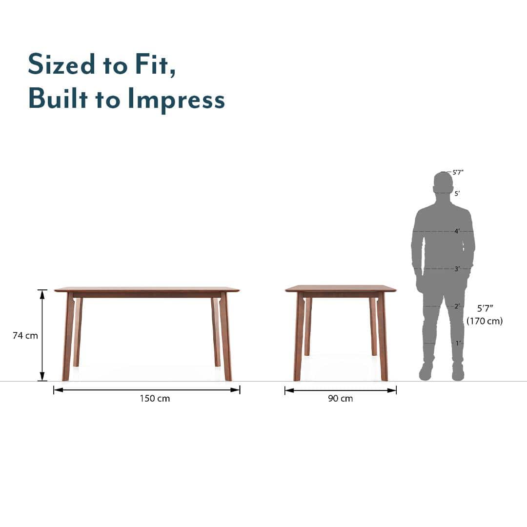Augusta 6 Seater Dining Table In Dark Walnut Finish