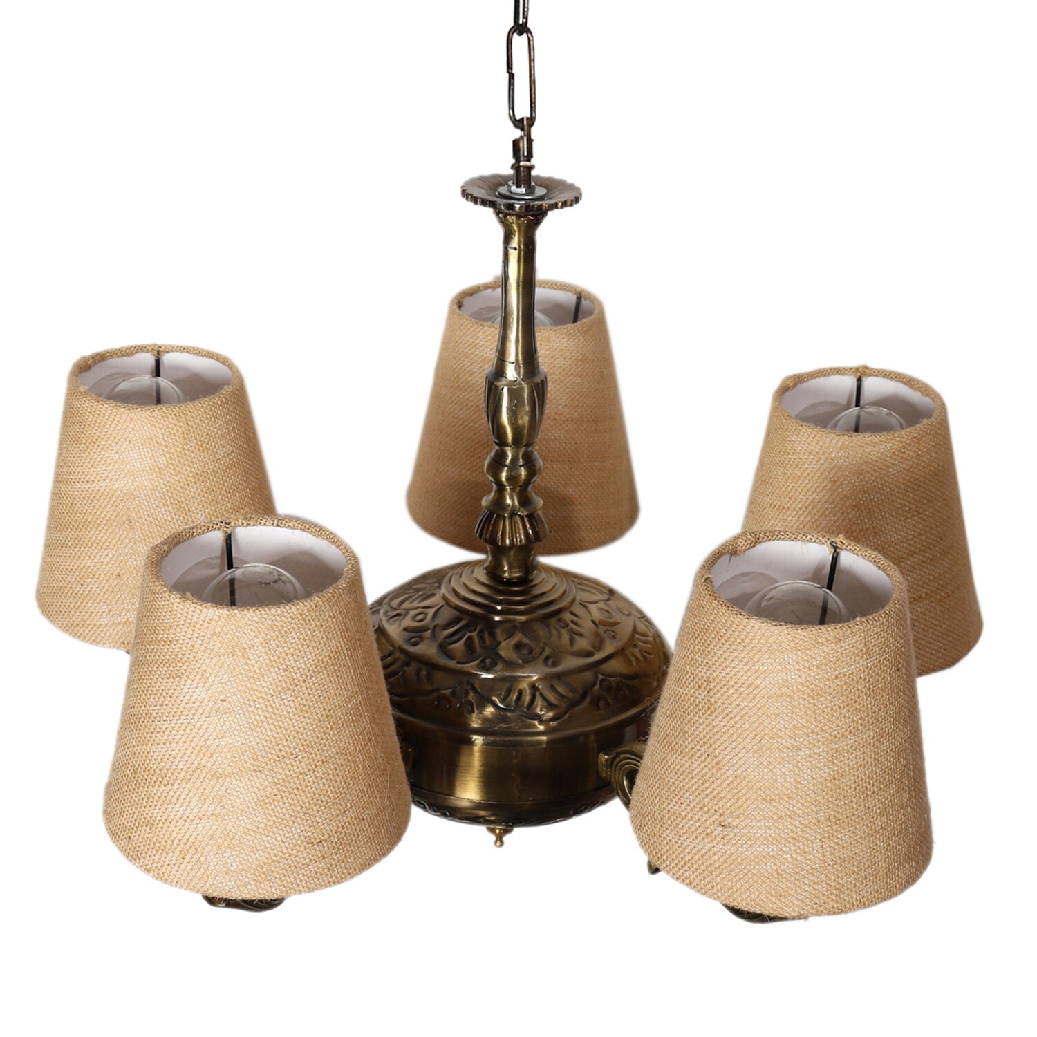 Devansh Wood Wall Mounted Lamp With Beige Jute Shade