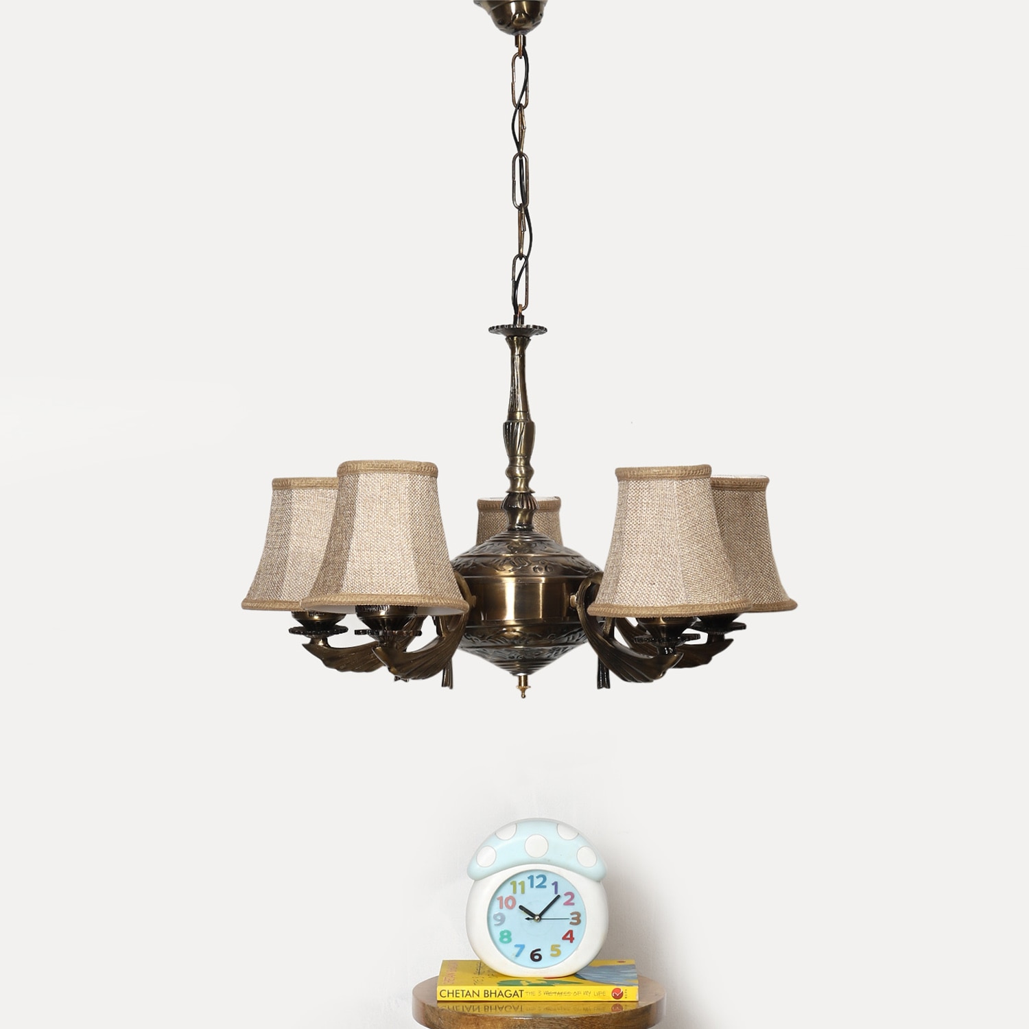 Devansh Dual Steel Metal  Wallmounted Lamp With Cotton Off-White Shade