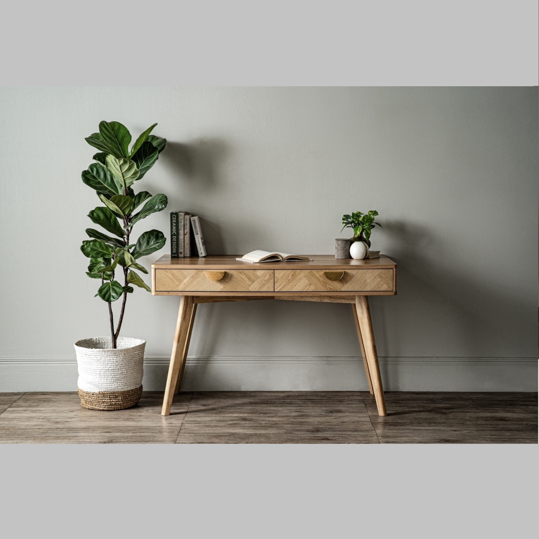 Scandinavian Loftus Writing Desk Natural Wood Finish - Nestnordic