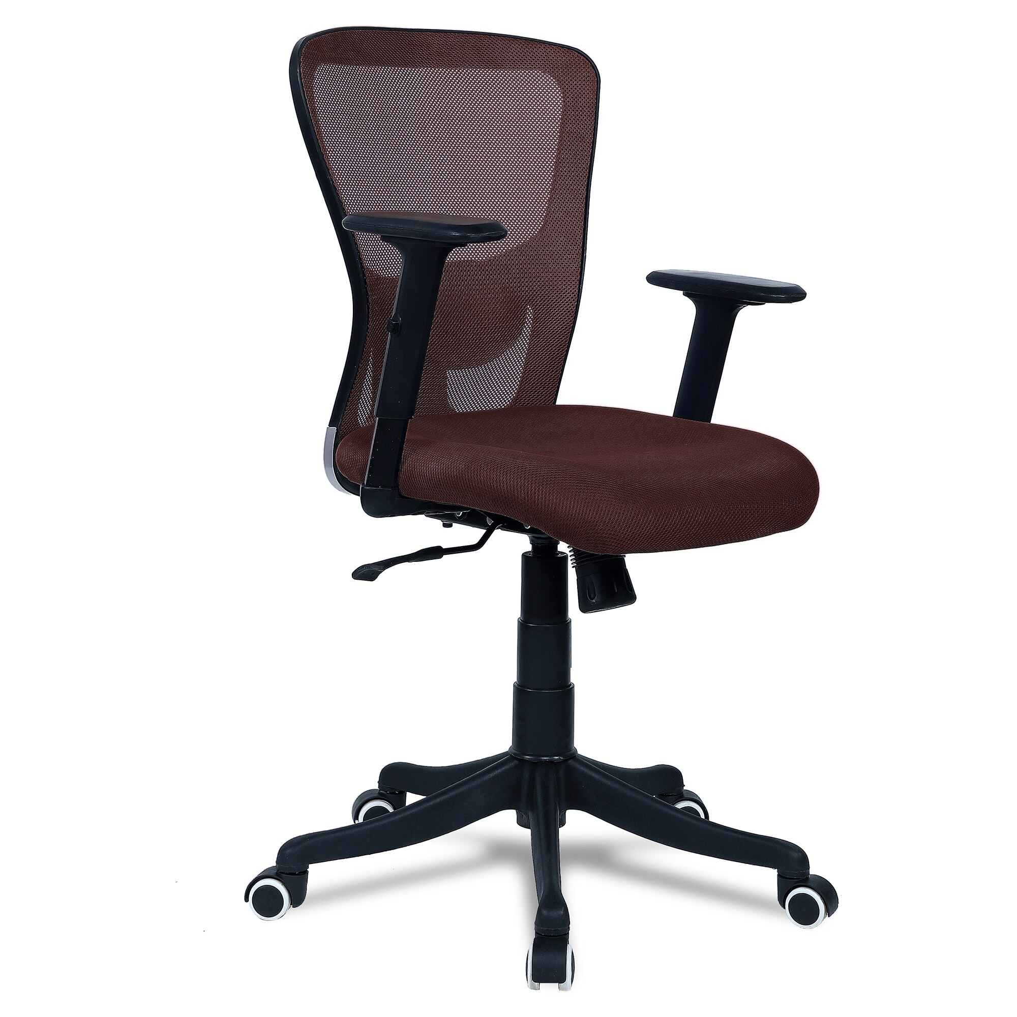 Peacifice Mid Back Ergonomic Chair in Brown Colour