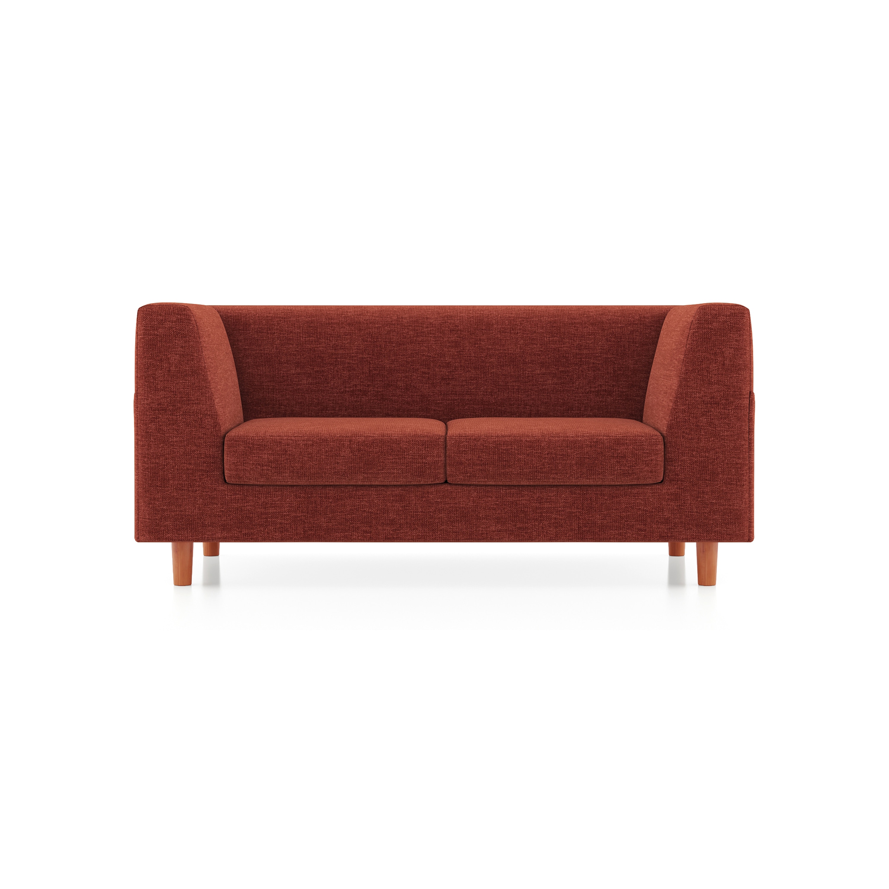 Rubik Essential 2 Seater Fabric Sofa In Dark Coral