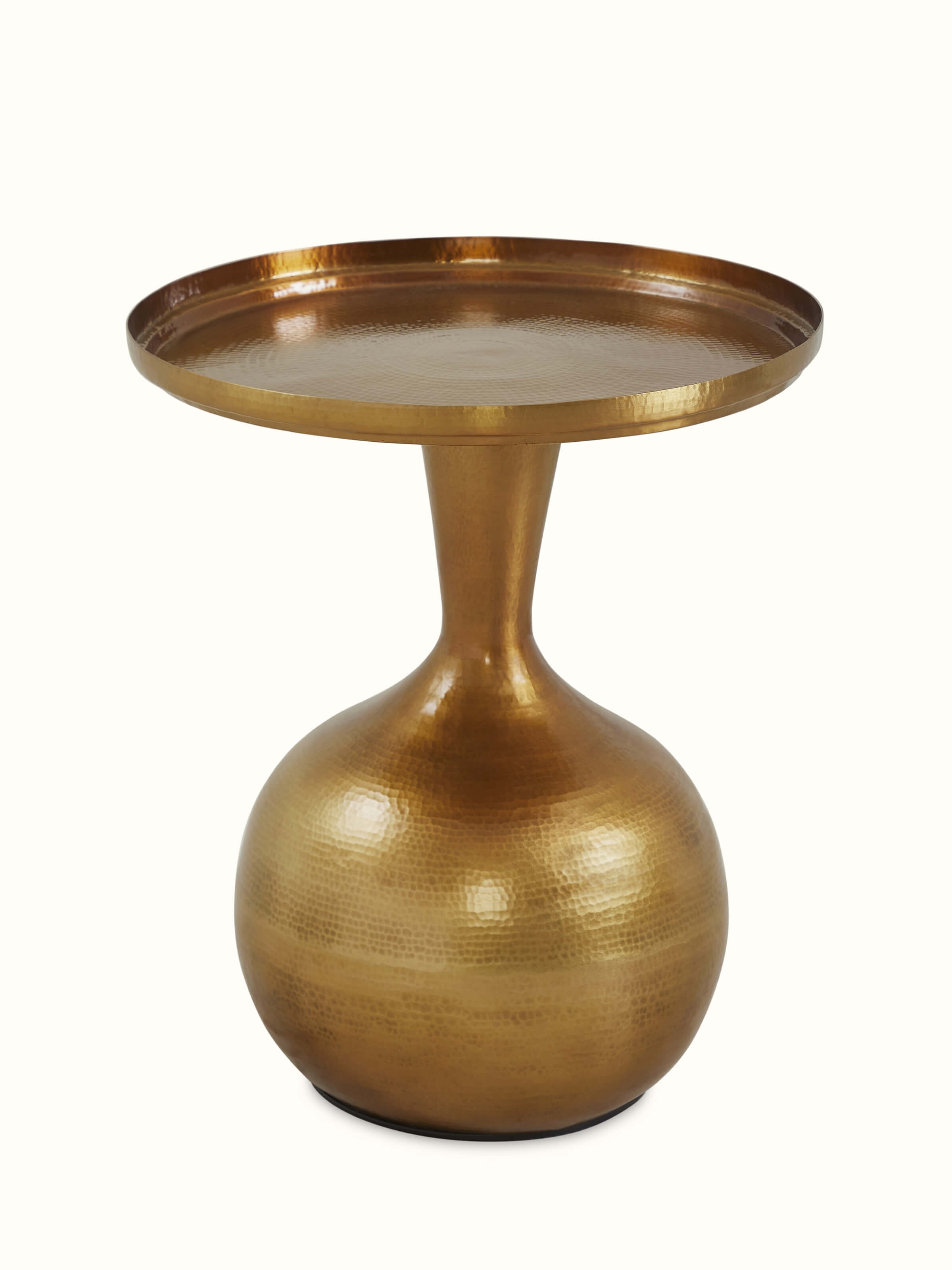 Front view of Antique Brass Thathera End & Side Table