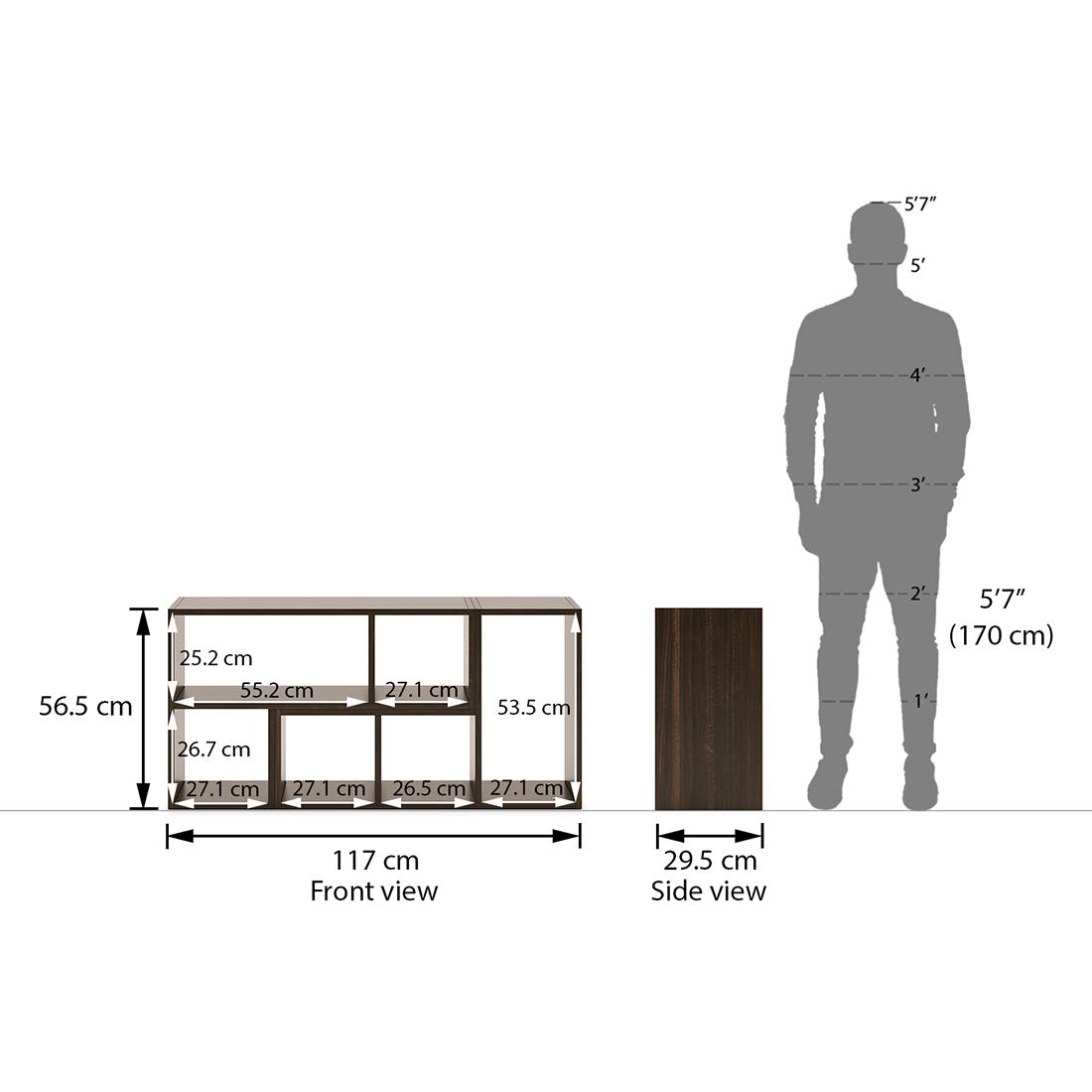 Hayden Engineered Wood Bookshelf in Californian Walnut Finish