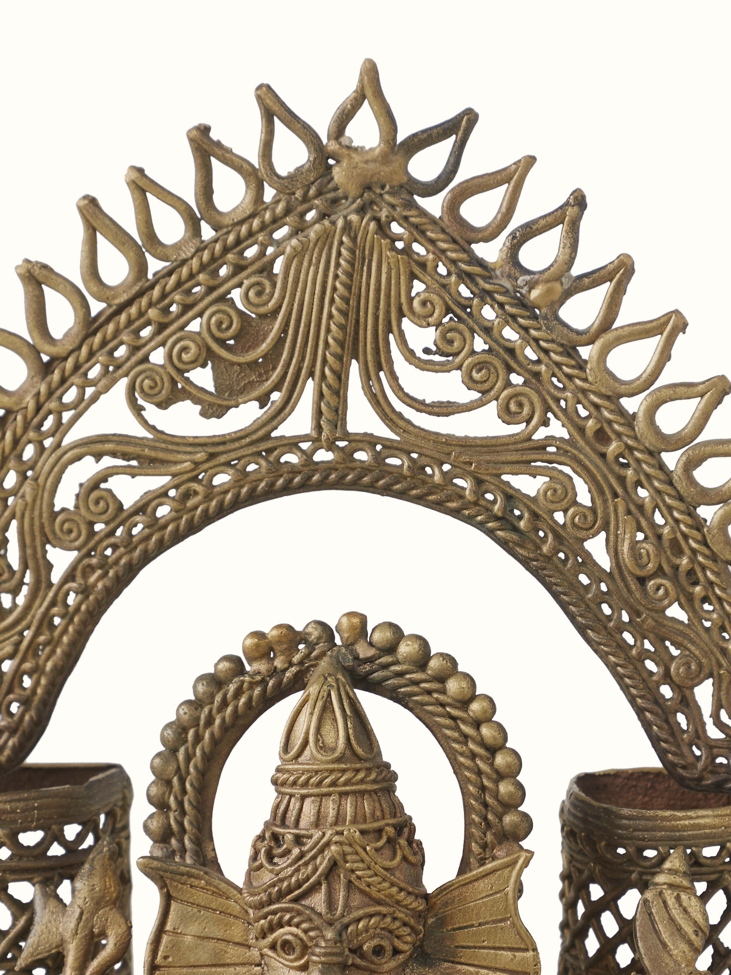 Detail shot of Dhokra Brass Ganesha Idol
